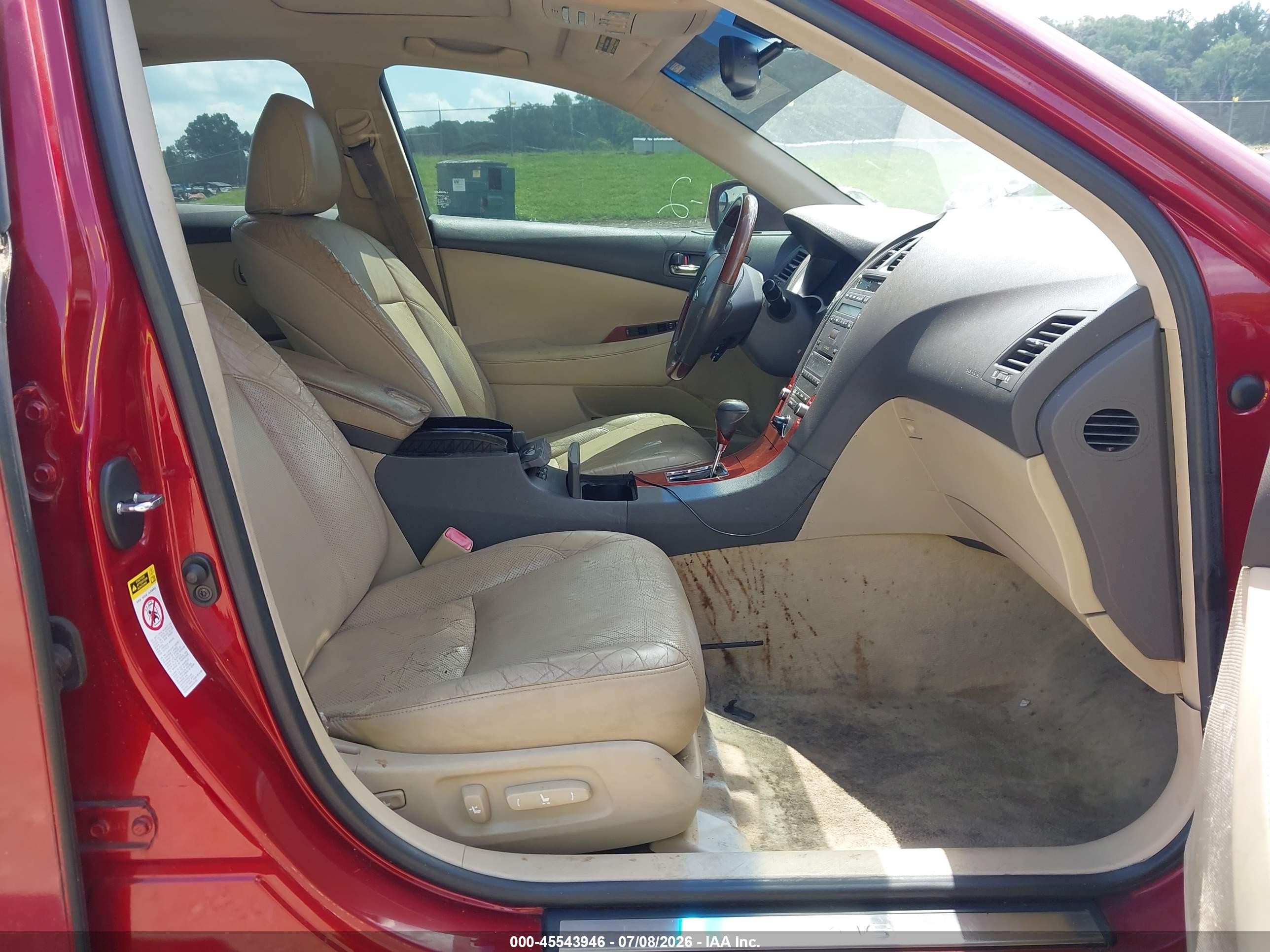 2009 Lexus Es 350   Red vin: JTHBJ46GX92329791