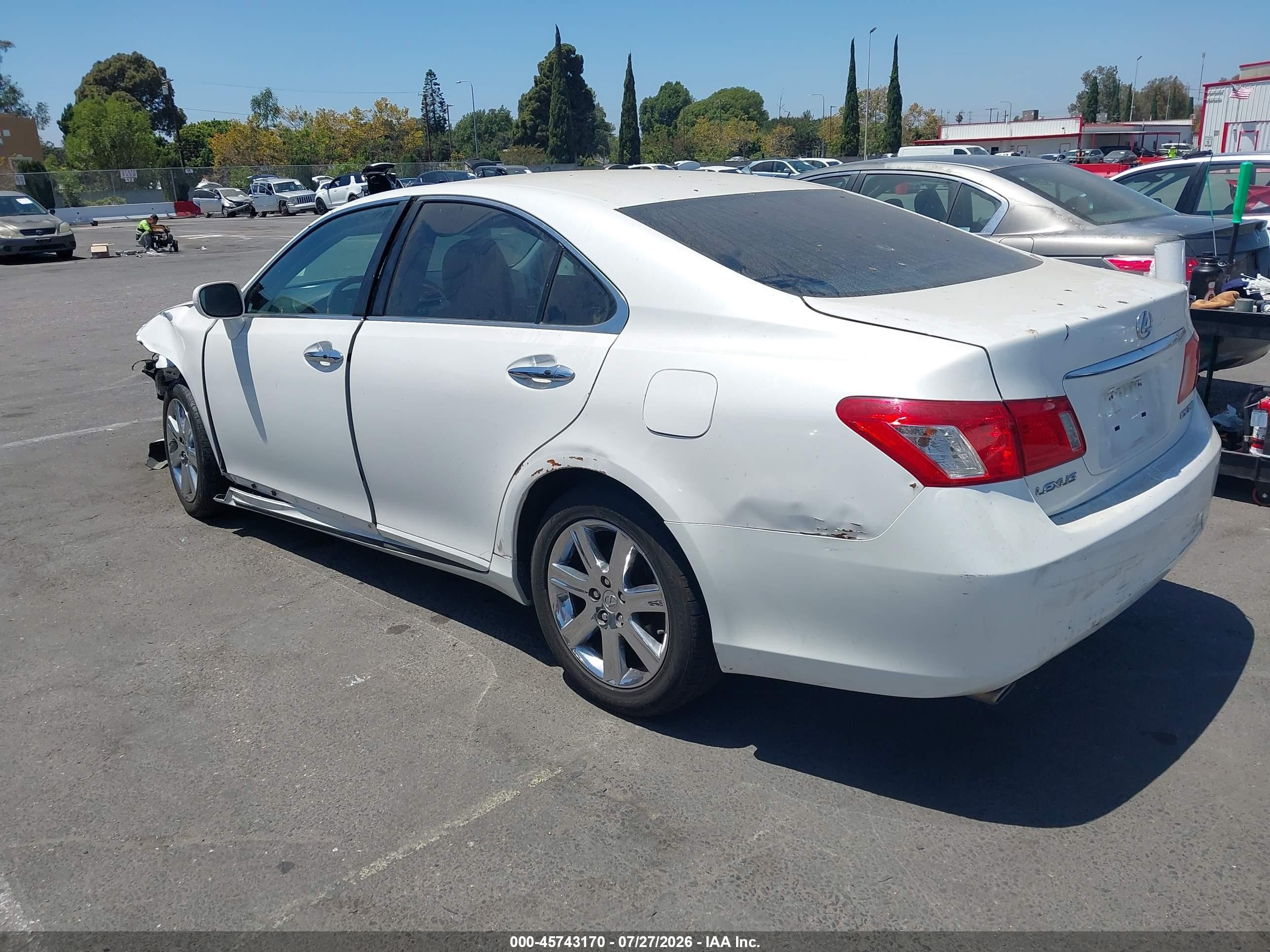 2009 Lexus Es 350   White vin: JTHBJ46GX92337745