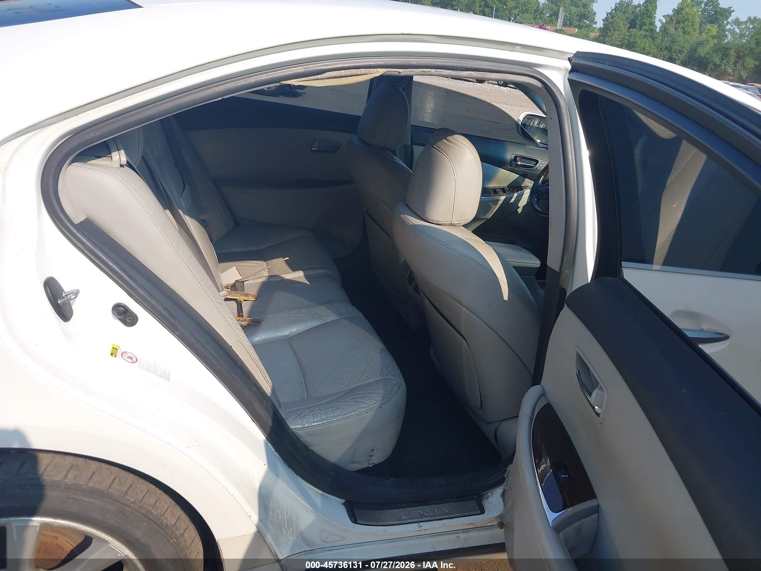2012 Lexus Es 350   White vin: JTHBK1EG0C2492941