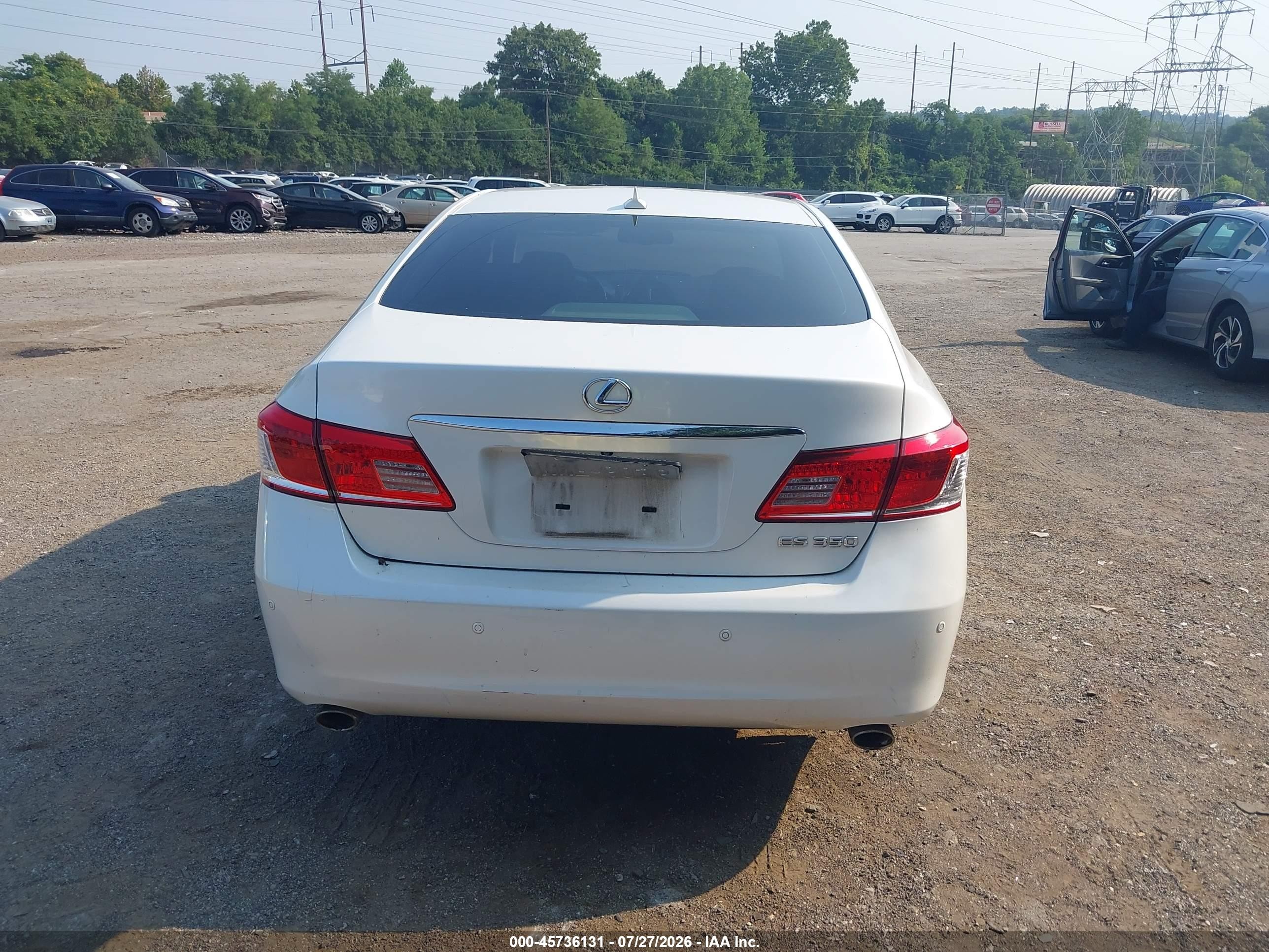 2012 Lexus Es 350   White vin: JTHBK1EG0C2492941