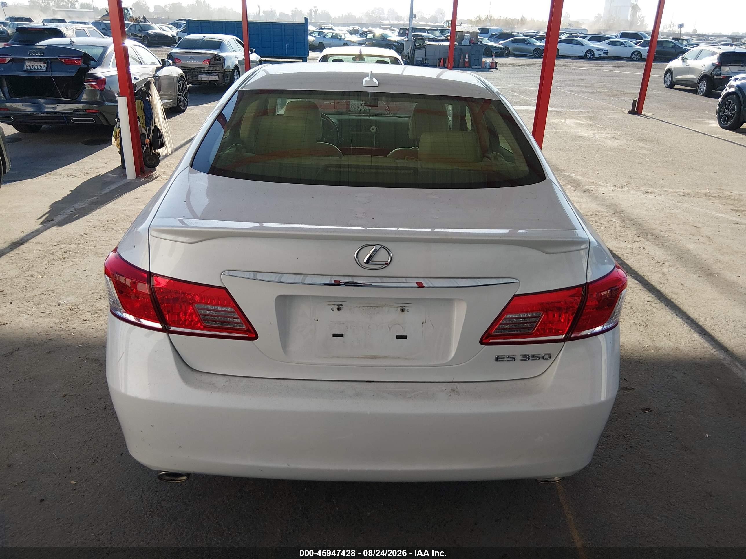 2012 Lexus Es 350   White vin: JTHBK1EG0C2513013