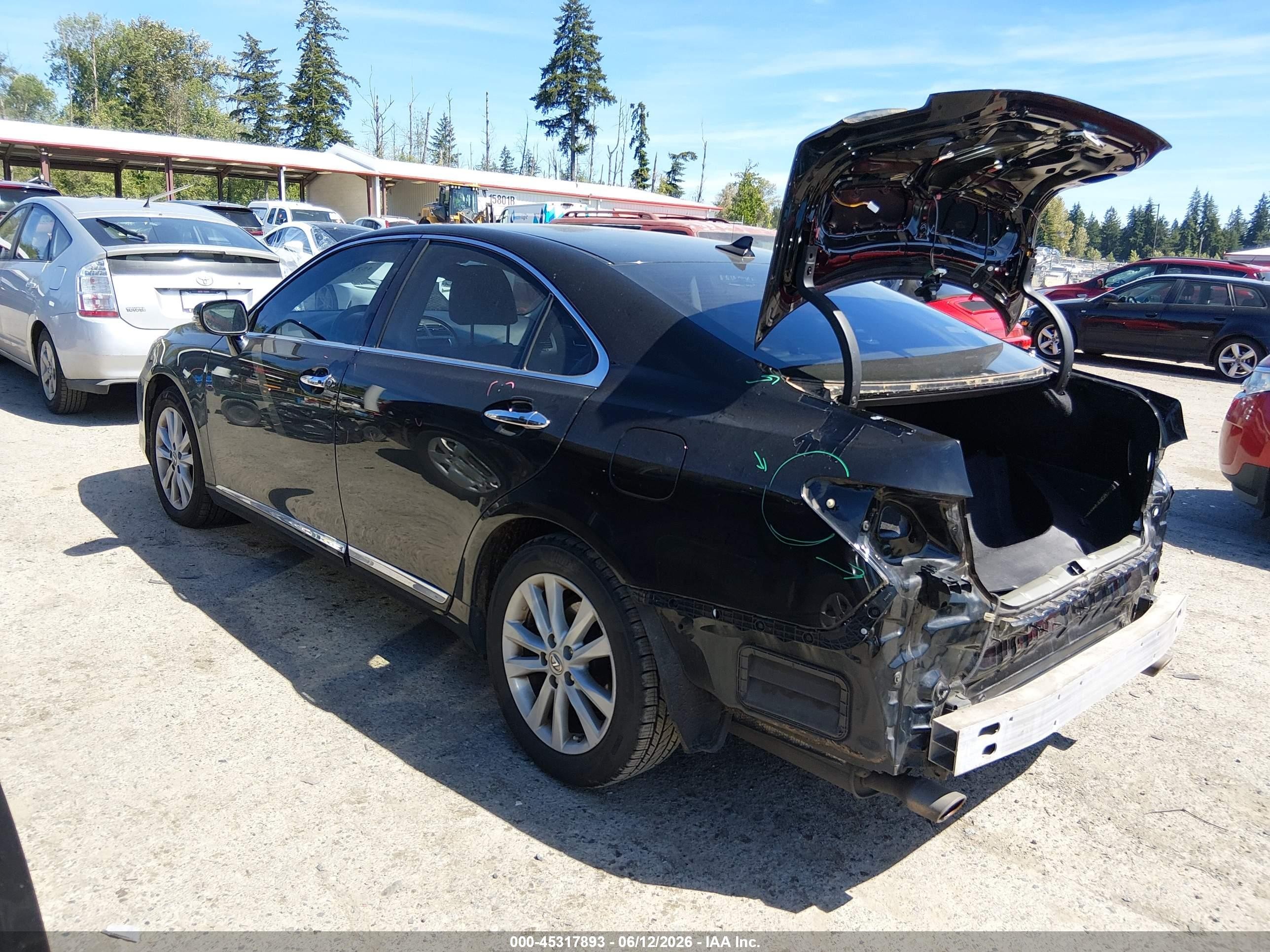 2011 Lexus Es 350 Black vin: JTHBK1EG1B2420368