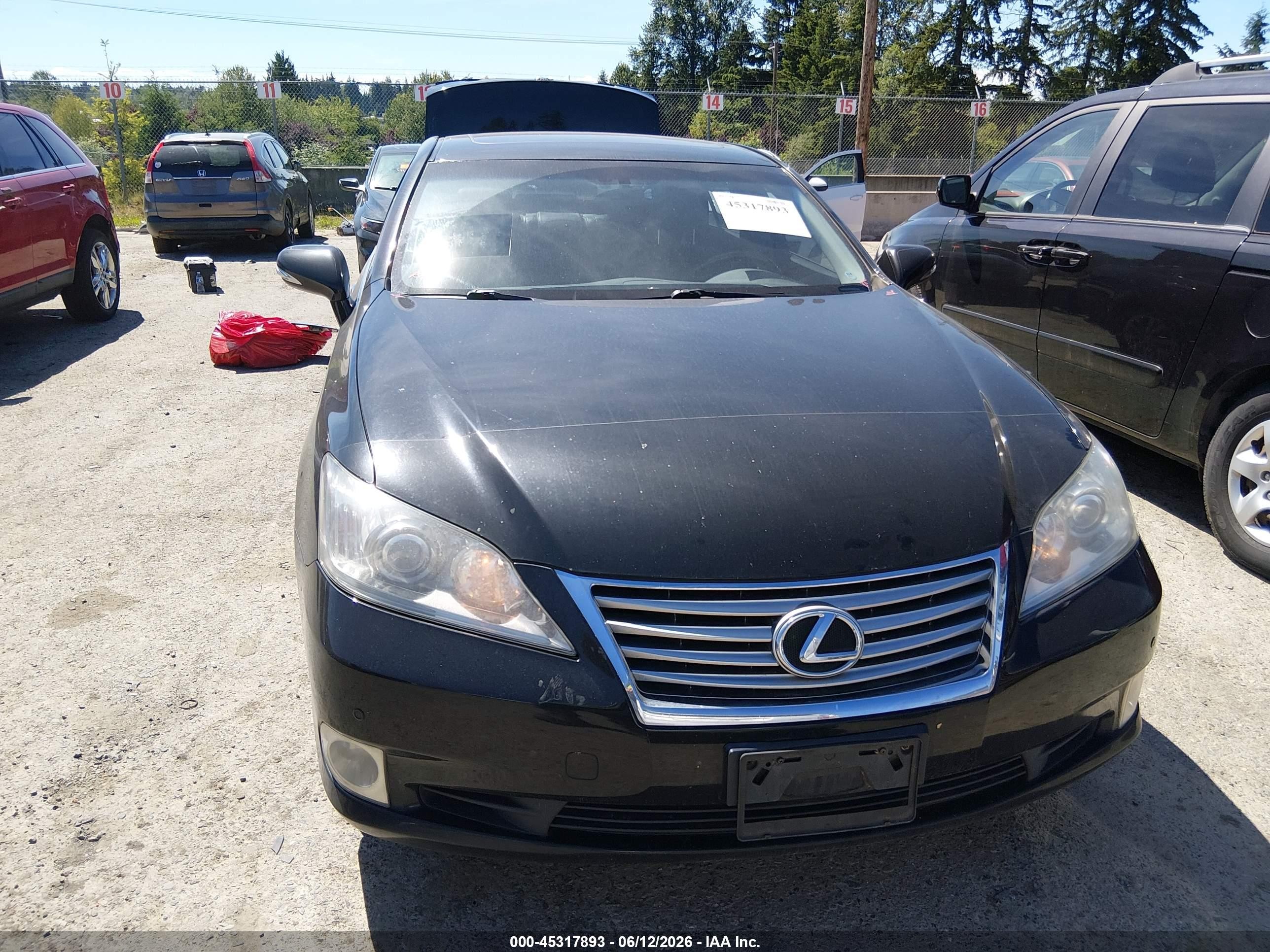 2011 Lexus Es 350 Black vin: JTHBK1EG1B2420368