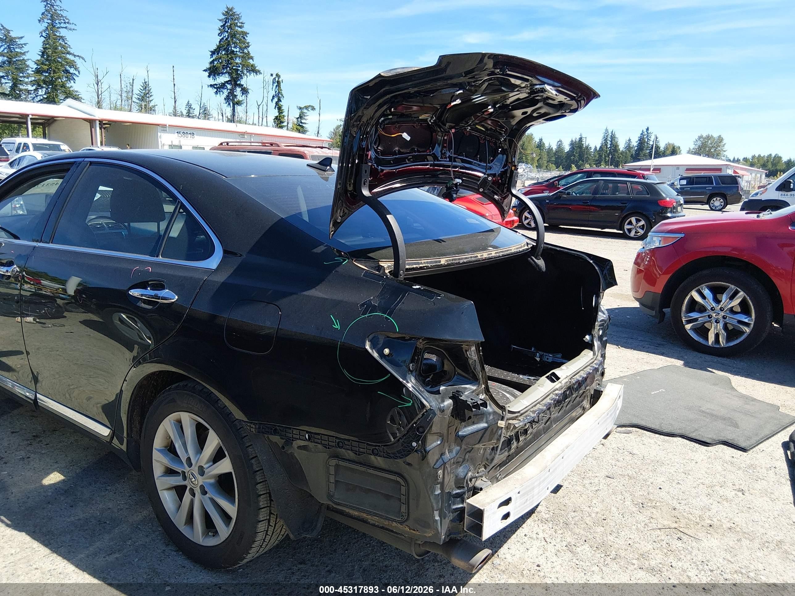 2011 Lexus Es 350 Black vin: JTHBK1EG1B2420368
