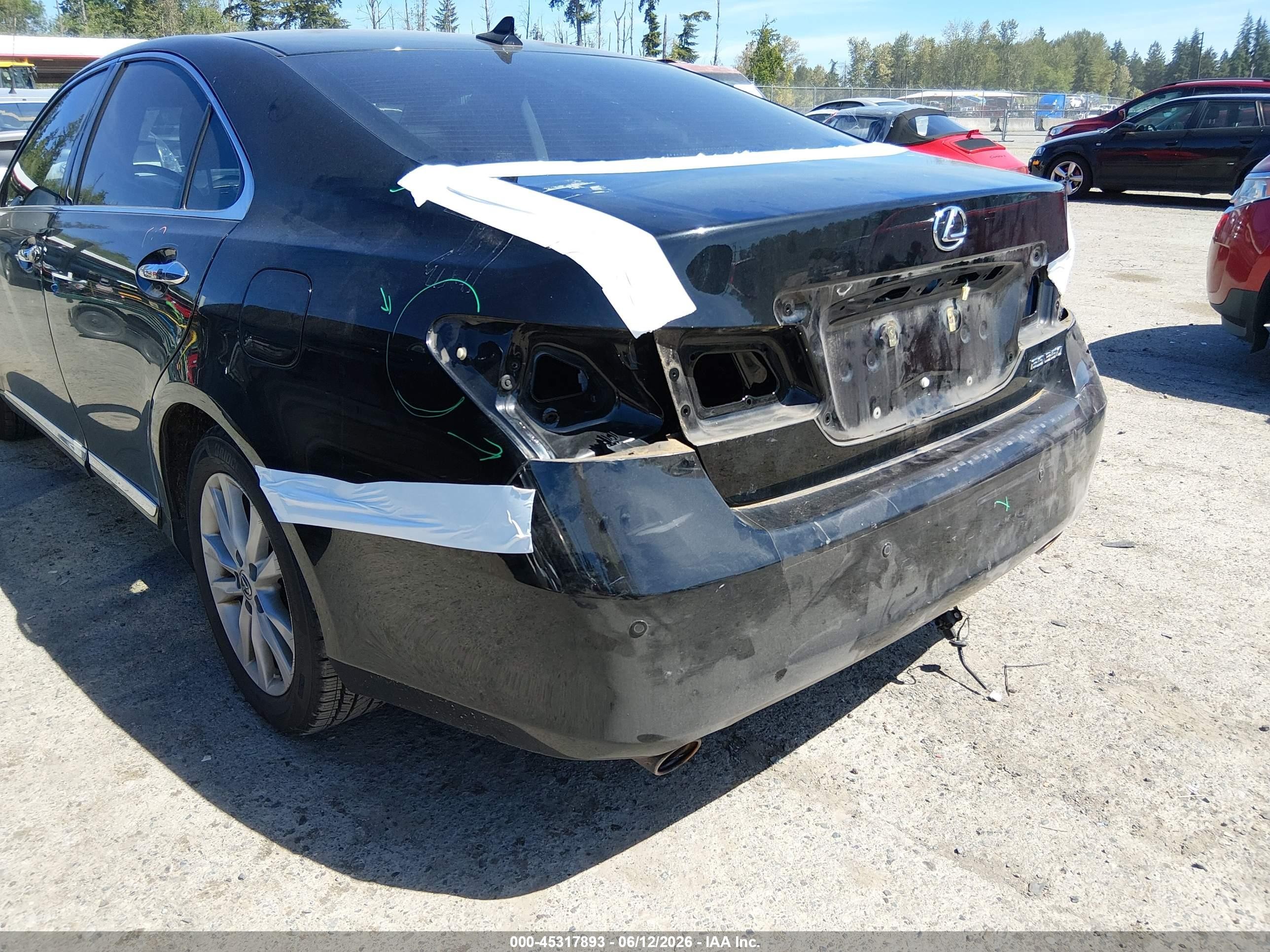 2011 Lexus Es 350 Black vin: JTHBK1EG1B2420368