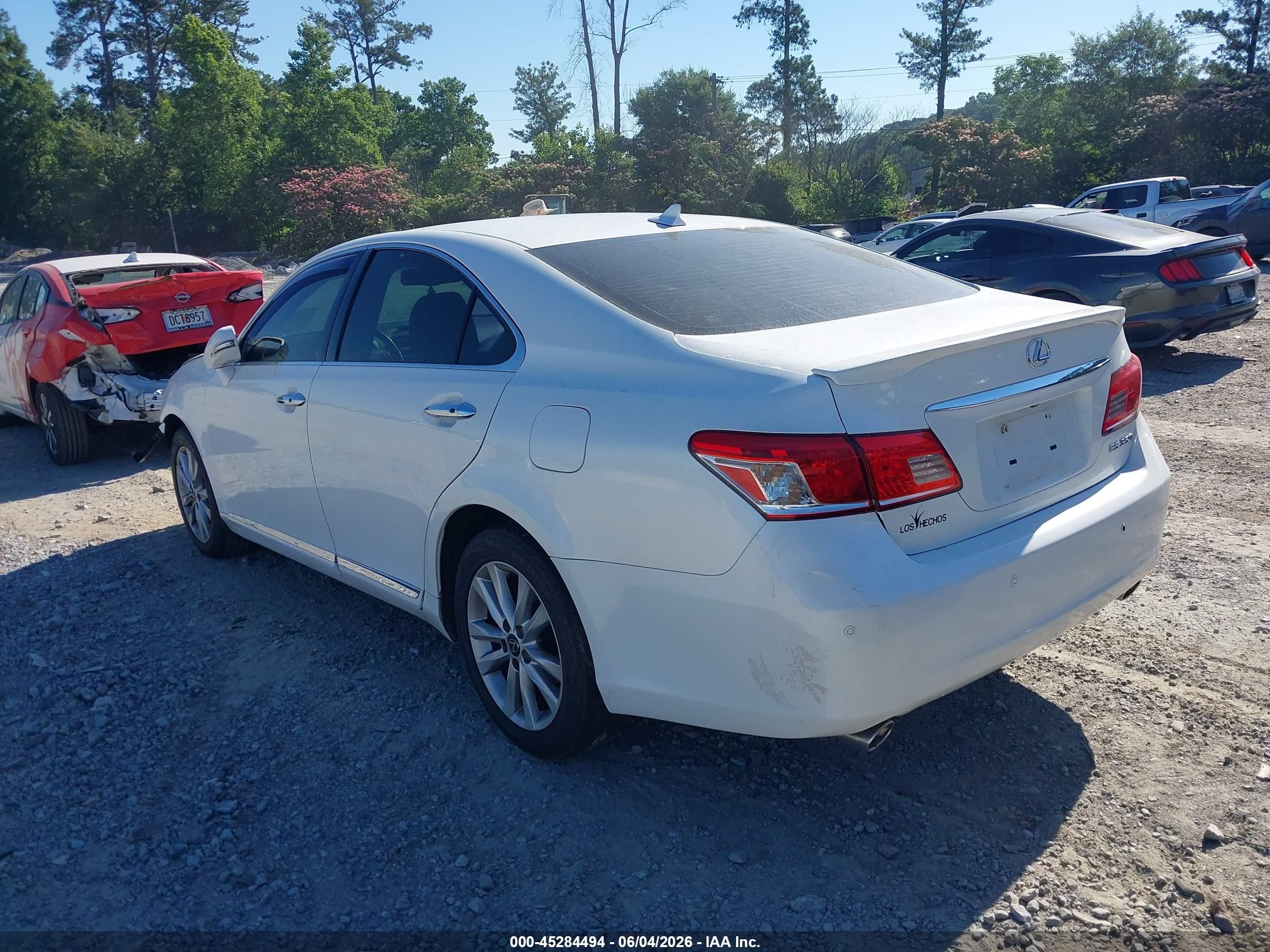 2012 Lexus Es 350   White vin: JTHBK1EG1C2474951