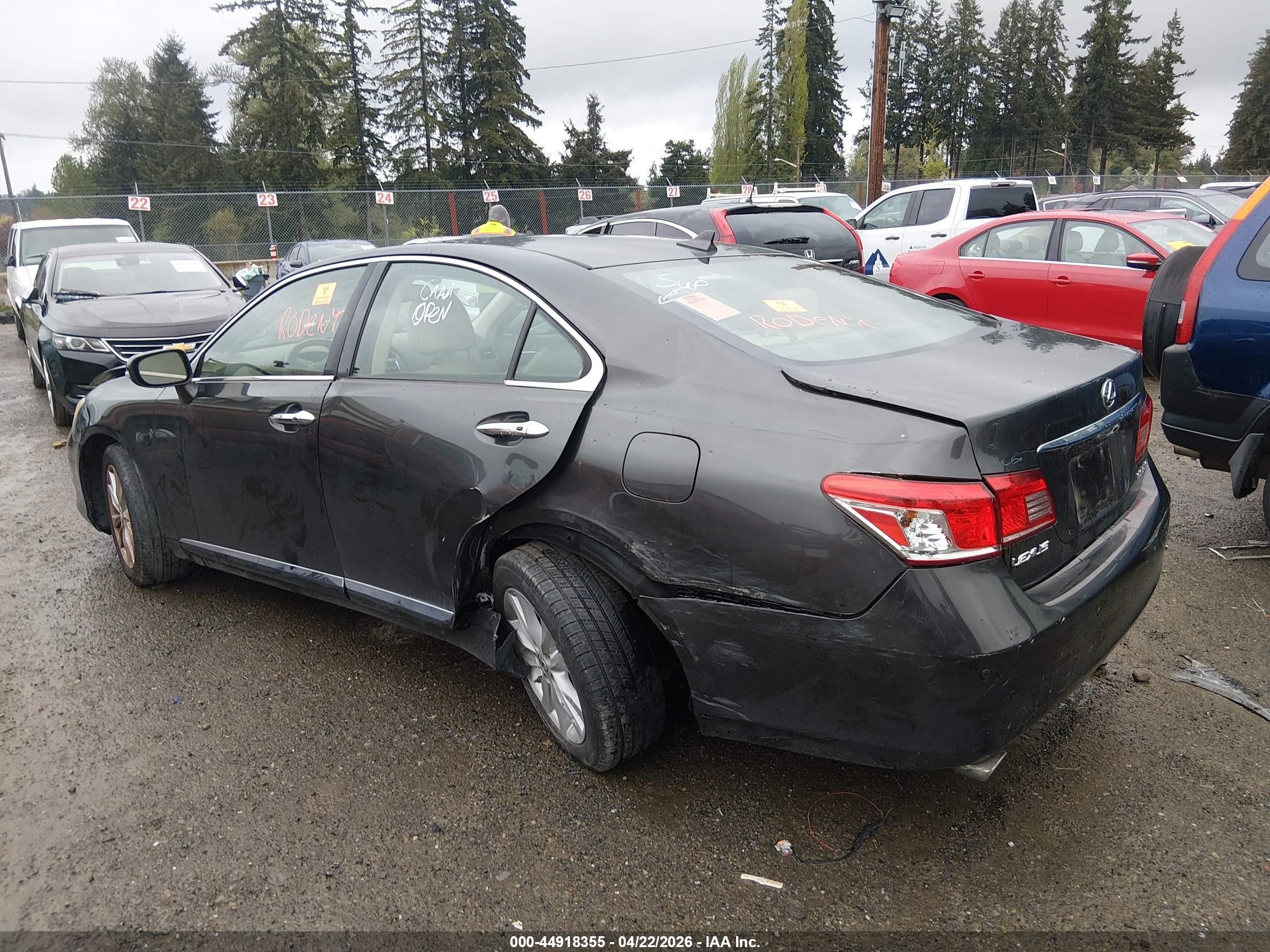 2010 Lexus Es 350   Black vin: JTHBK1EG2A2350037