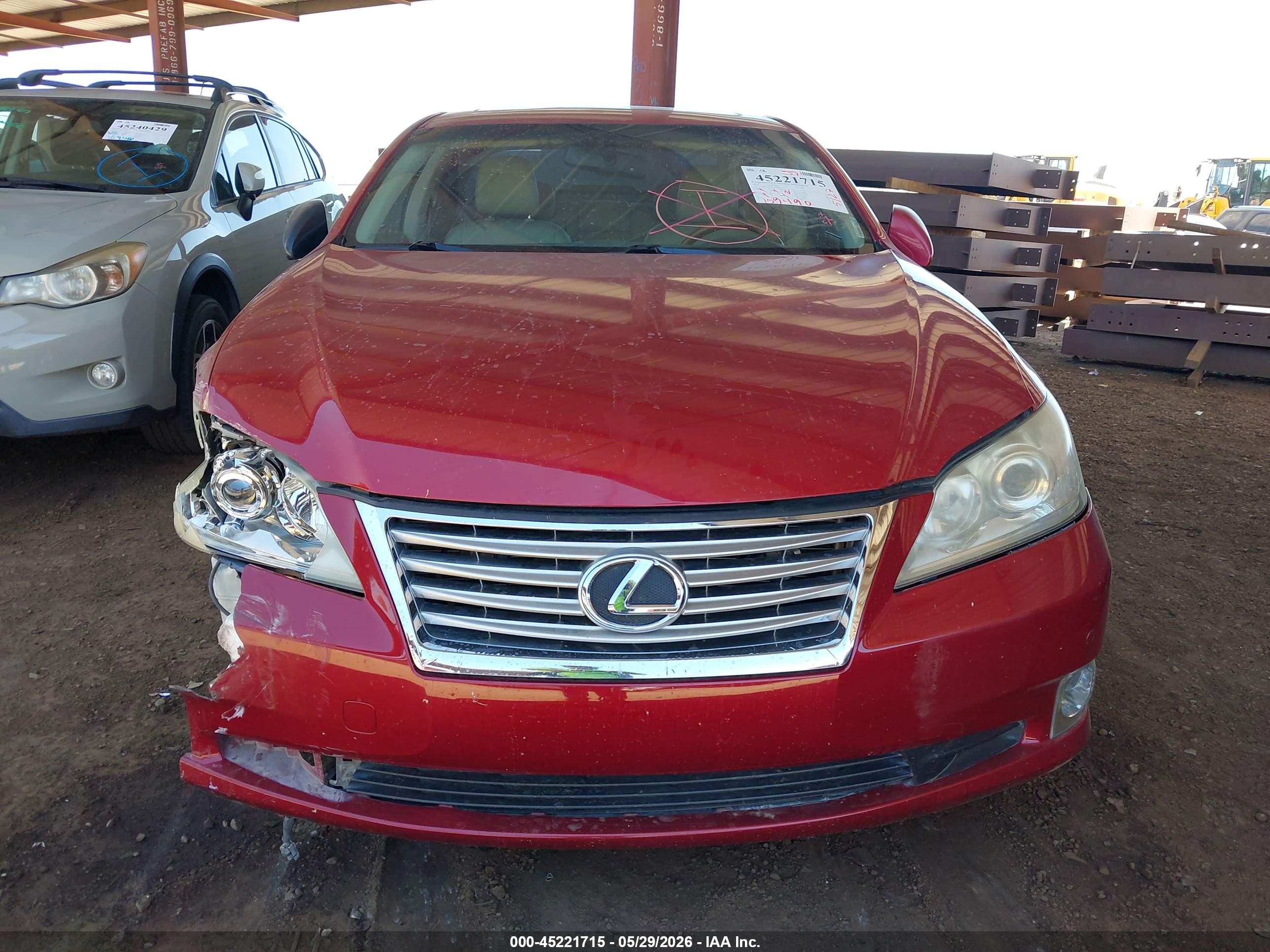 2010 Lexus Es 350   Red vin: JTHBK1EG2A2365086