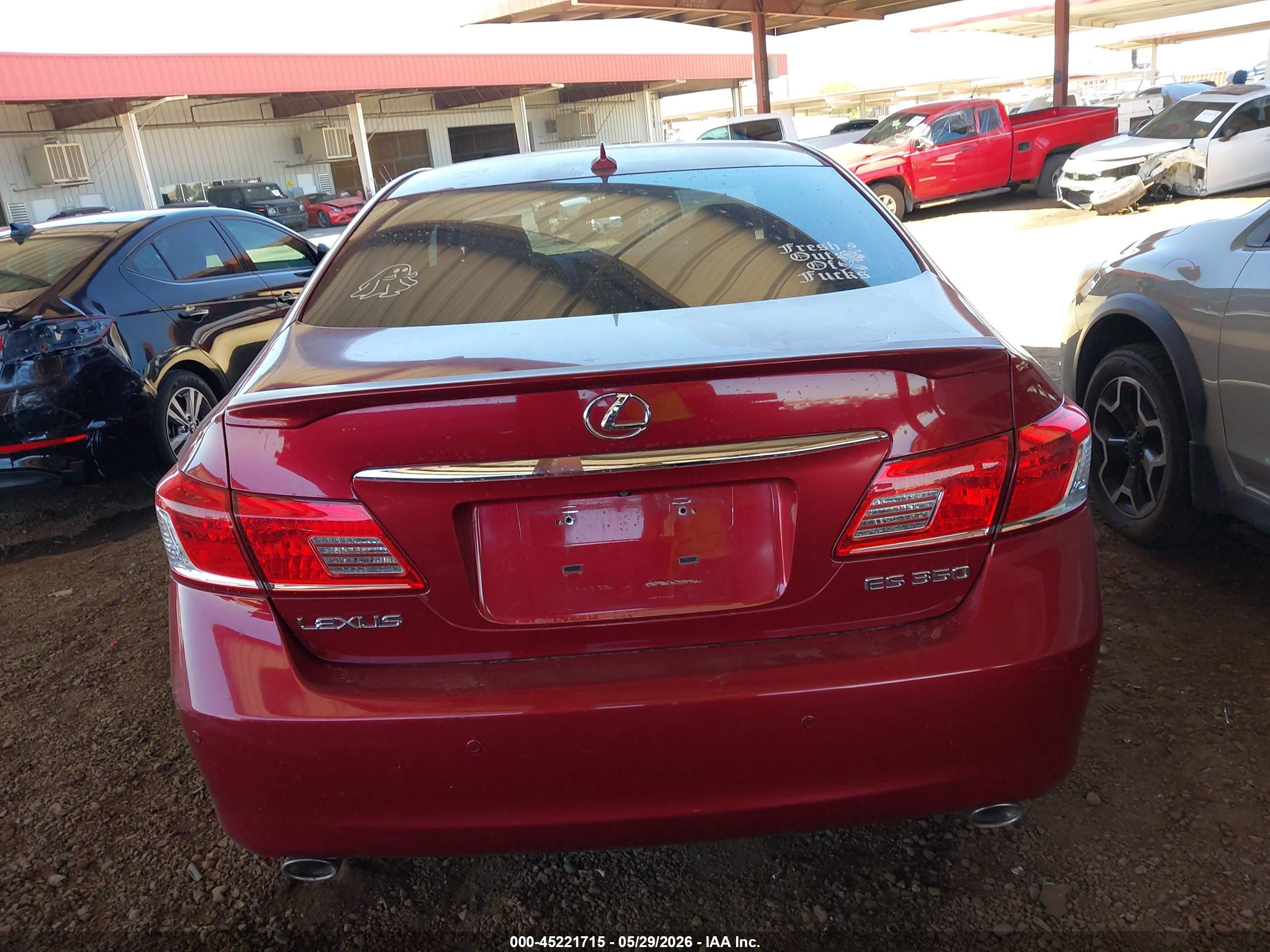 2010 Lexus Es 350   Red vin: JTHBK1EG2A2365086