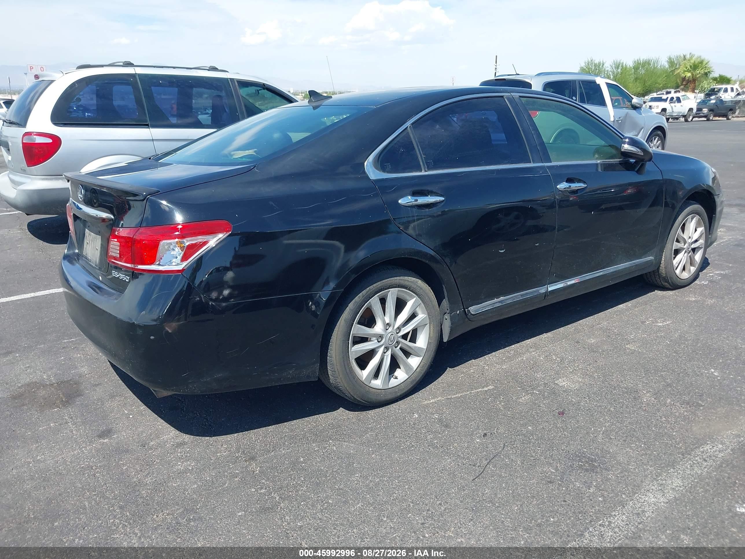 2011 Lexus Es 350   Black vin: JTHBK1EG2B2443450