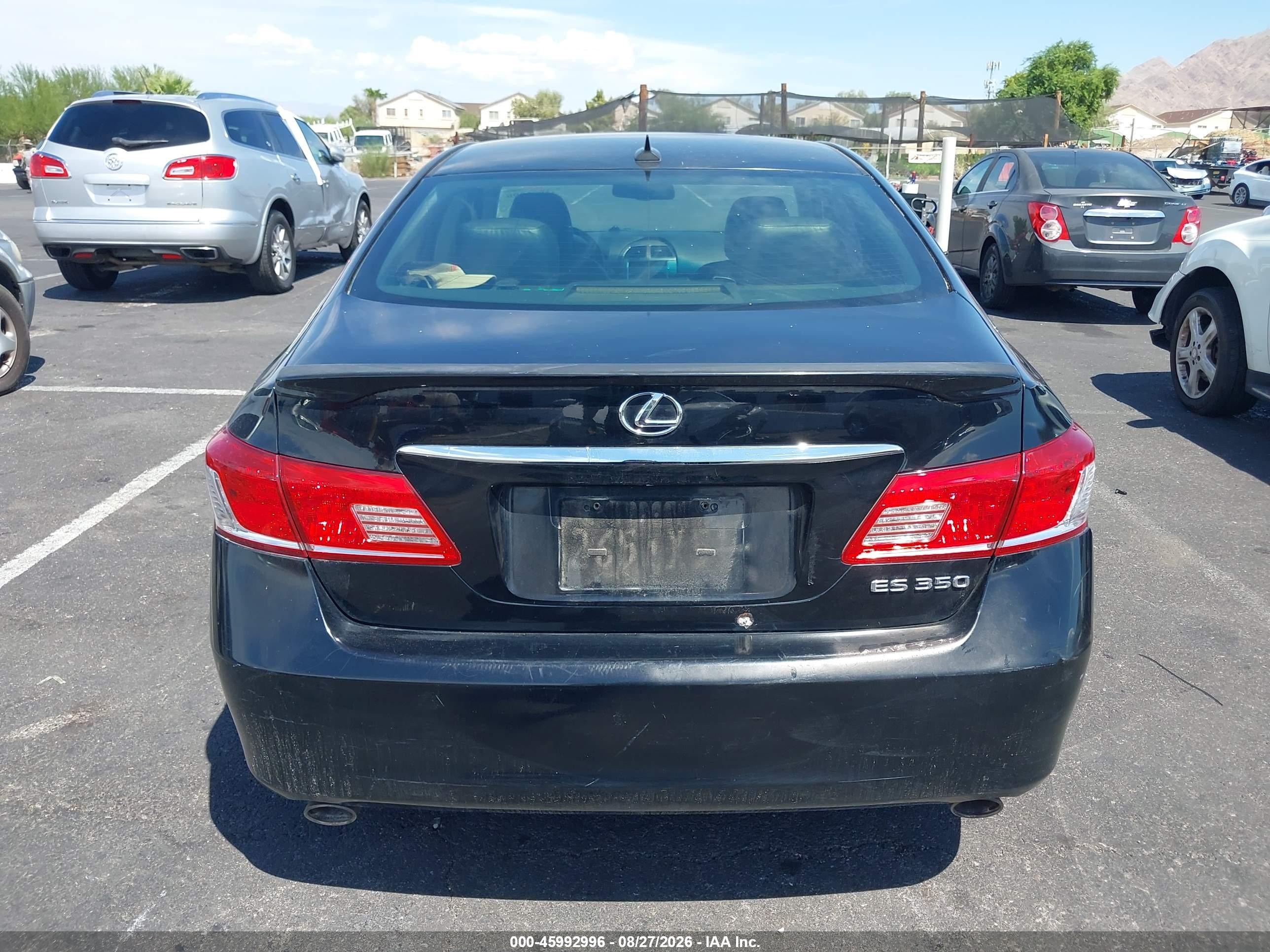 2011 Lexus Es 350   Black vin: JTHBK1EG2B2443450