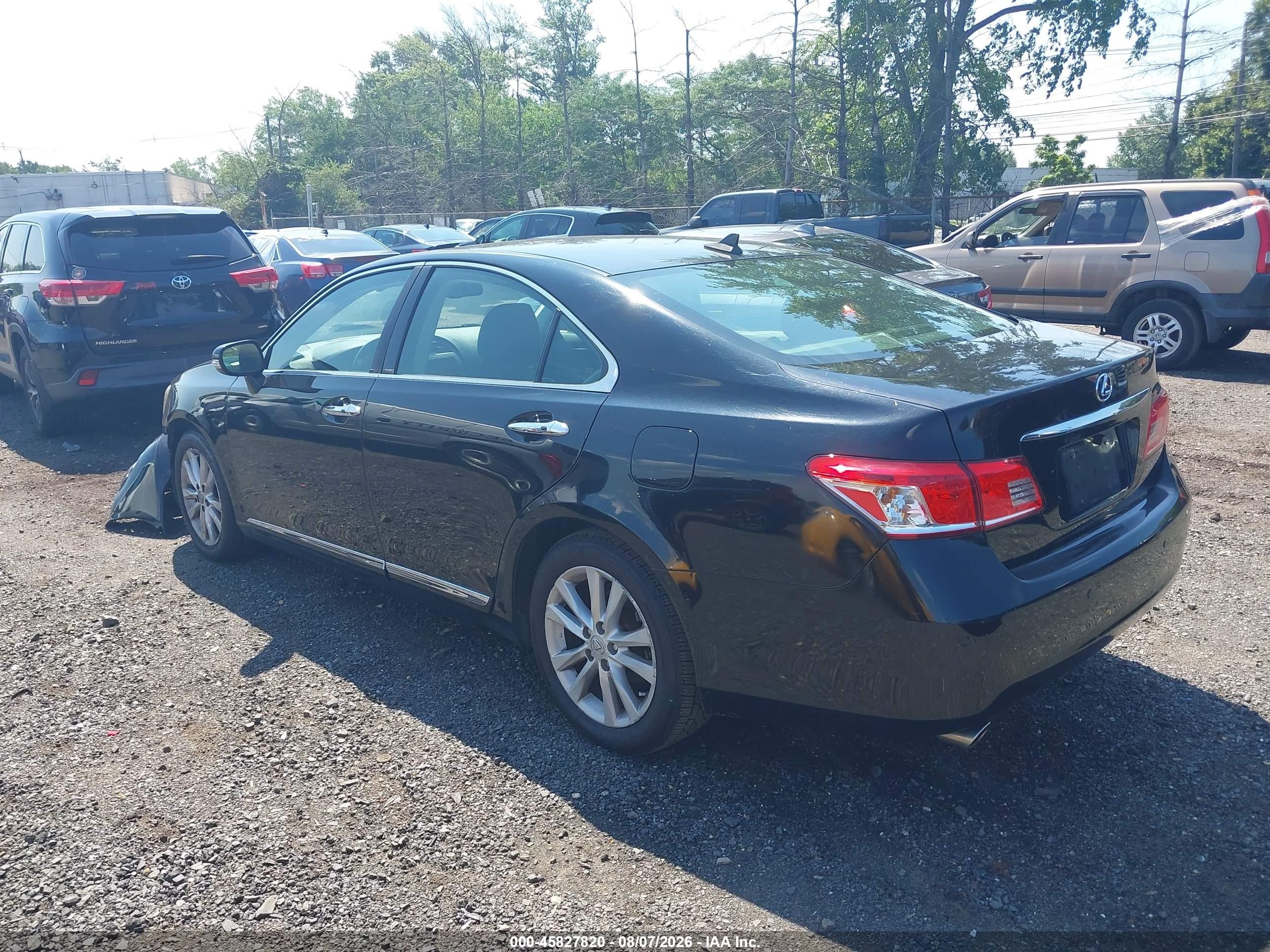 2011 Lexus Es 350 Black vin: JTHBK1EG2B2454397