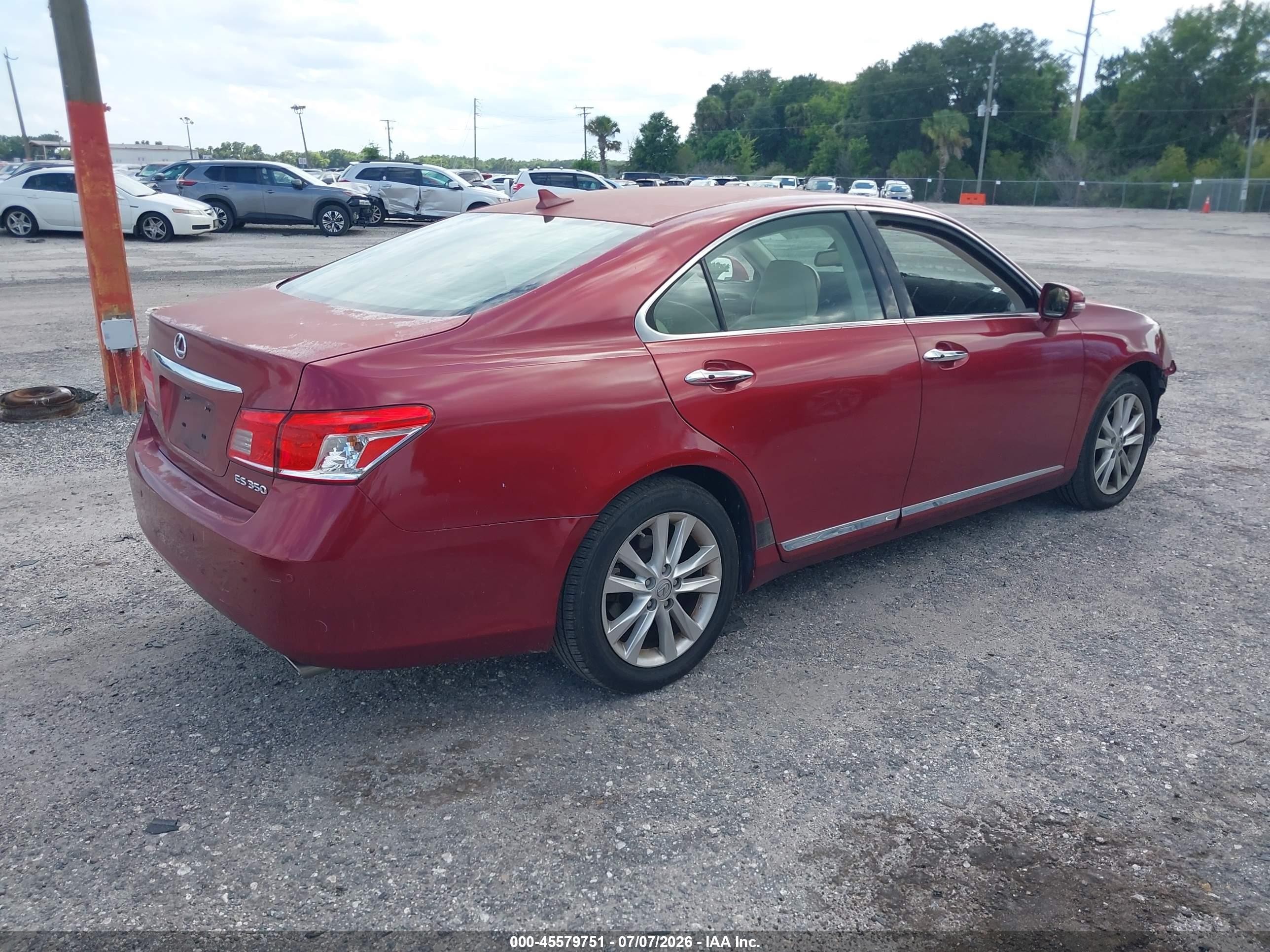 2011 Lexus Es 350   Burgundy vin: JTHBK1EG2B2460667