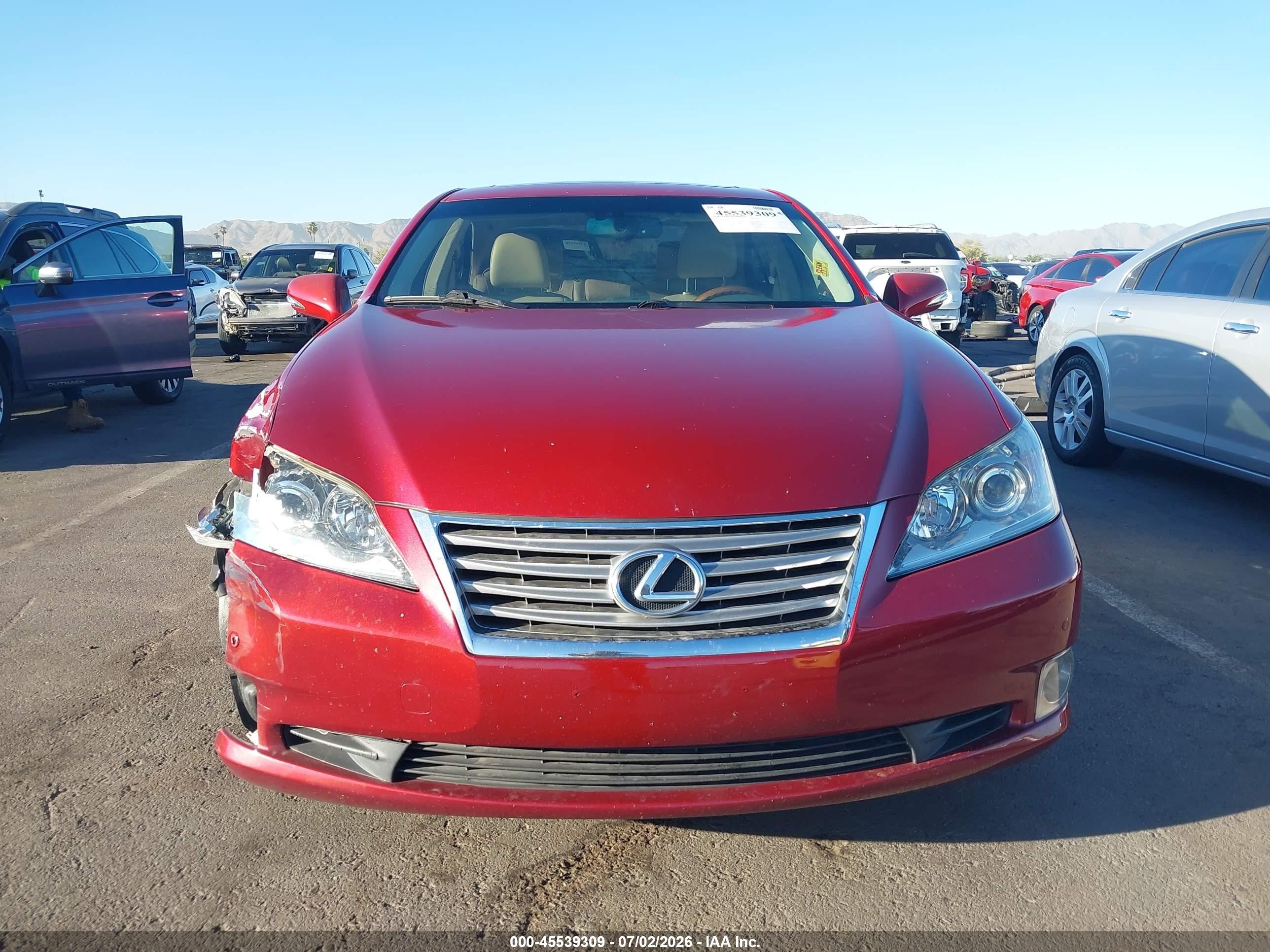 2012 Lexus Es 350   Red vin: JTHBK1EG2C2501302