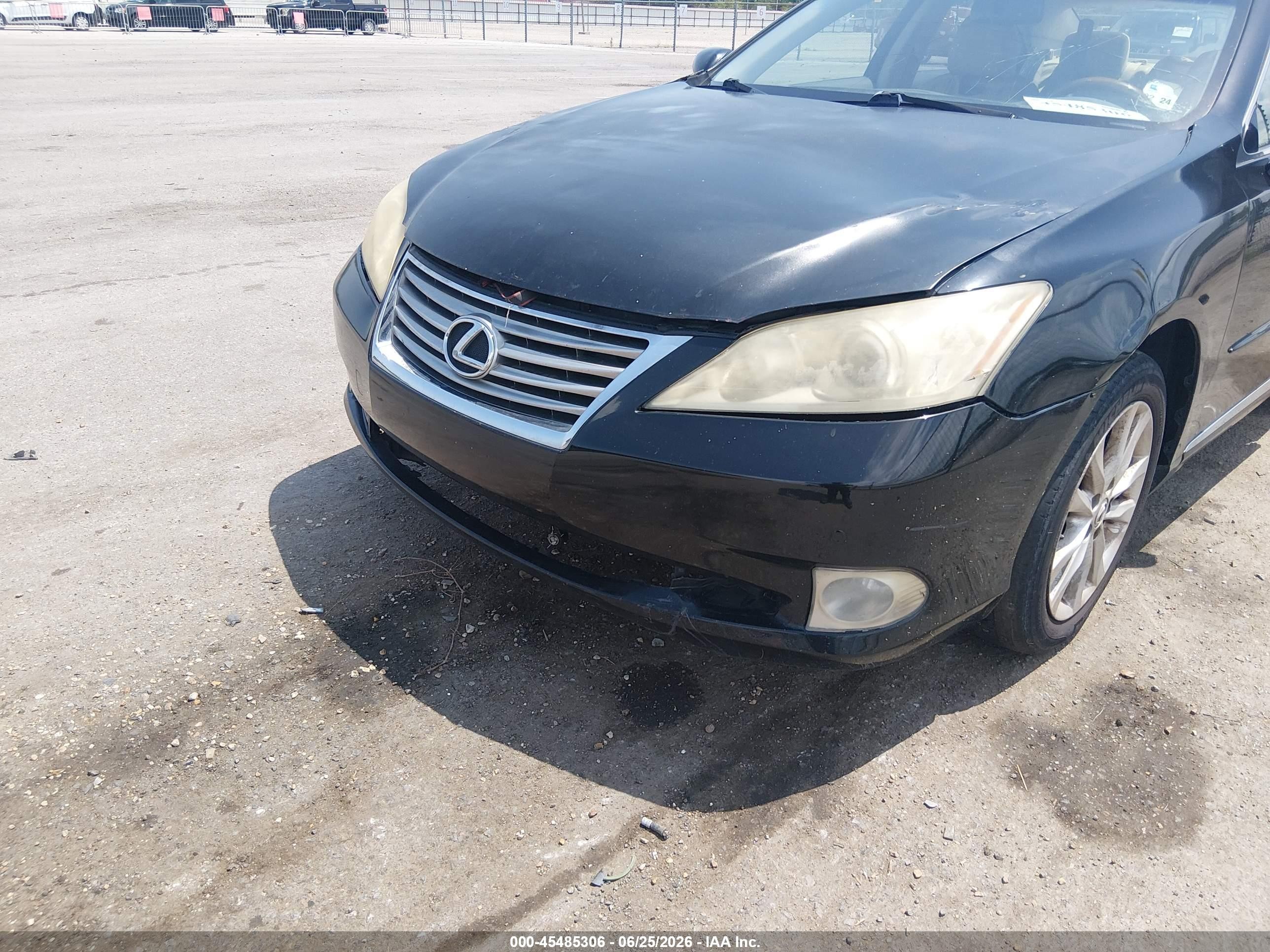 2011 Lexus Es 350   Black vin: JTHBK1EG3B2421005