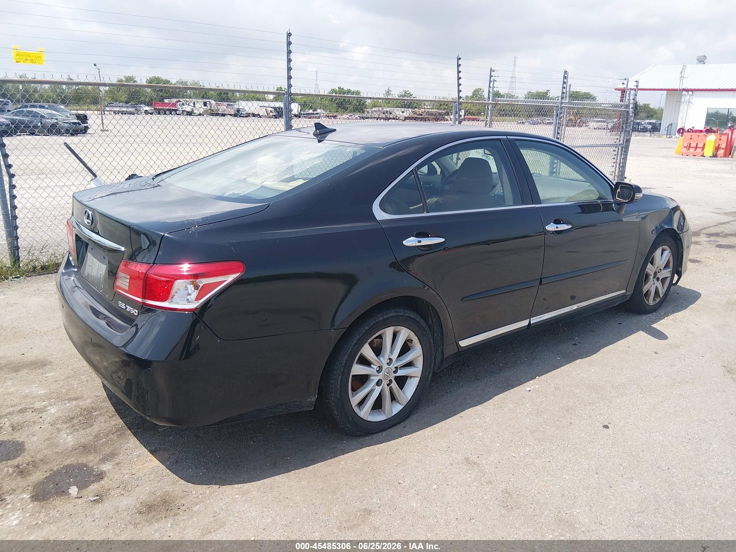 2011 Lexus Es 350   Black vin: JTHBK1EG3B2421005
