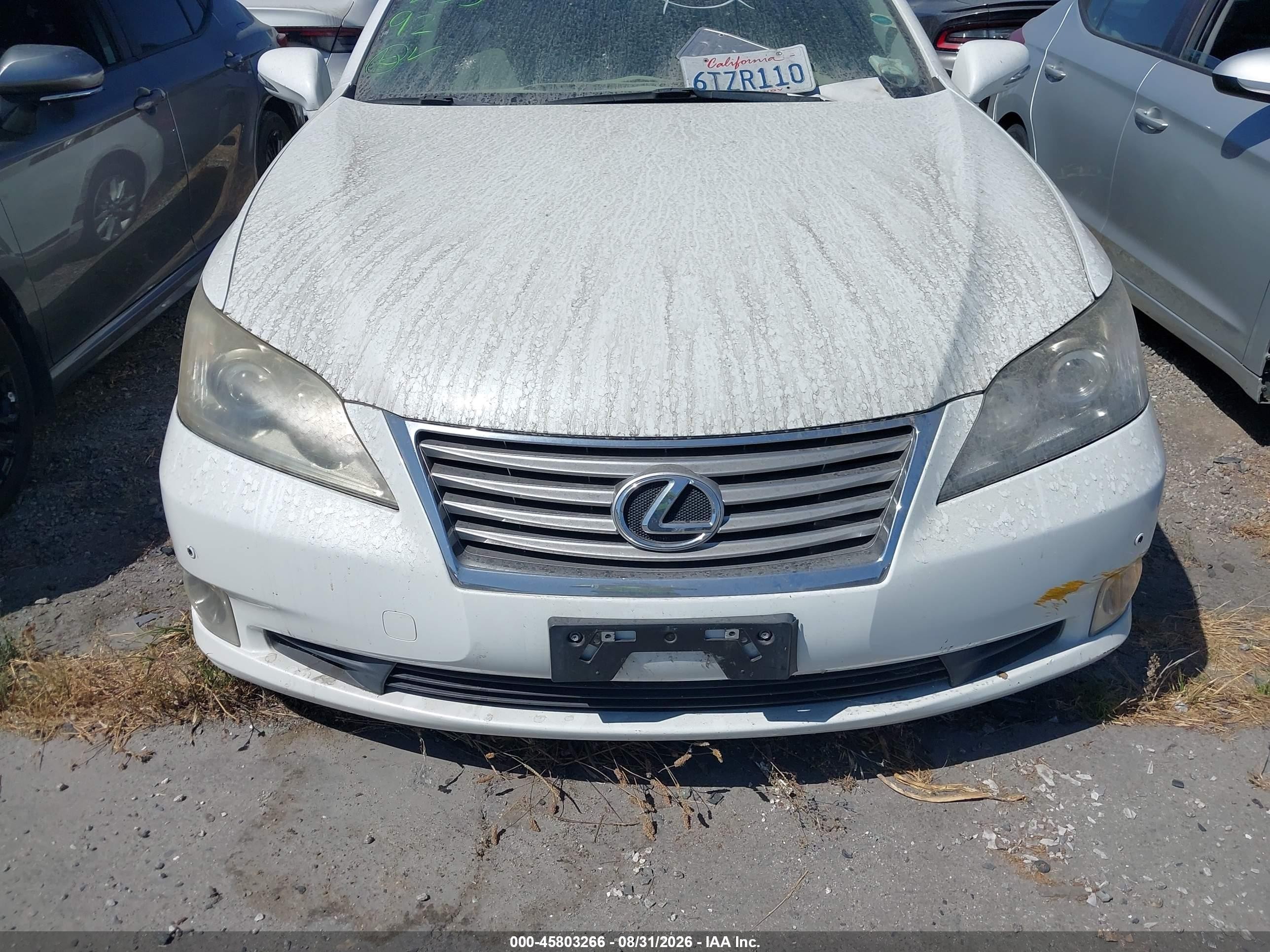 2011 Lexus Es 350   White vin: JTHBK1EG3B2469703