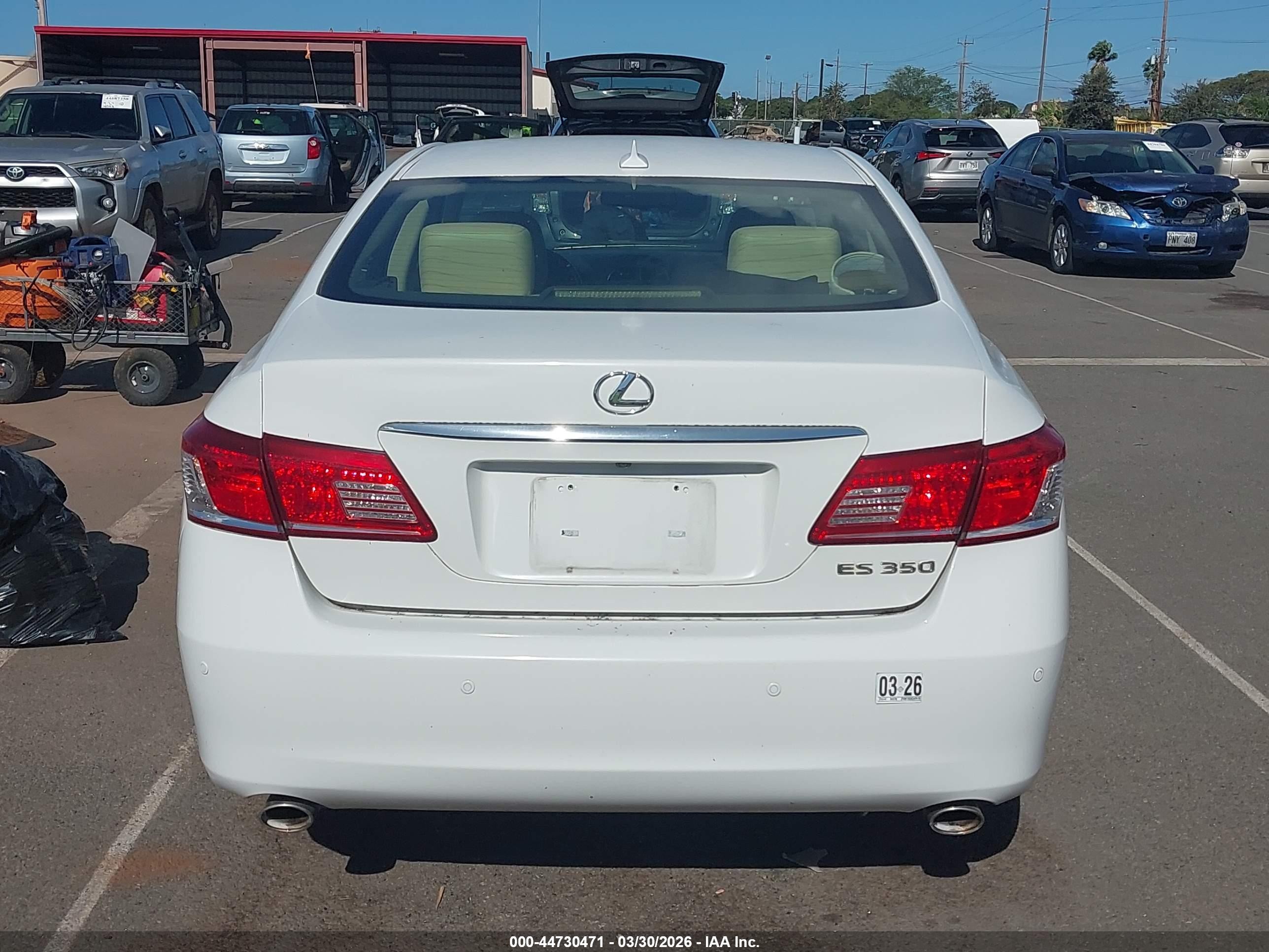 2012 Lexus Es 350 White vin: JTHBK1EG3C2475132