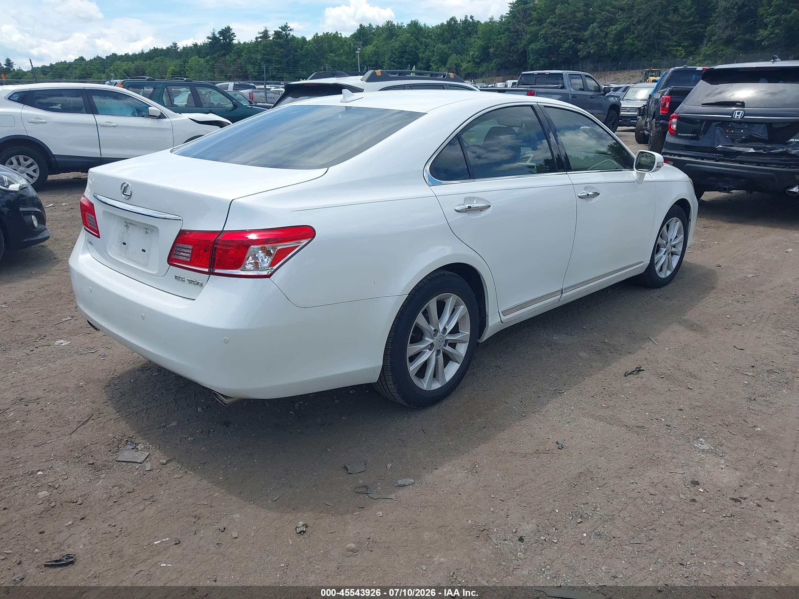 2012 Lexus Es 350   White vin: JTHBK1EG3C2508016