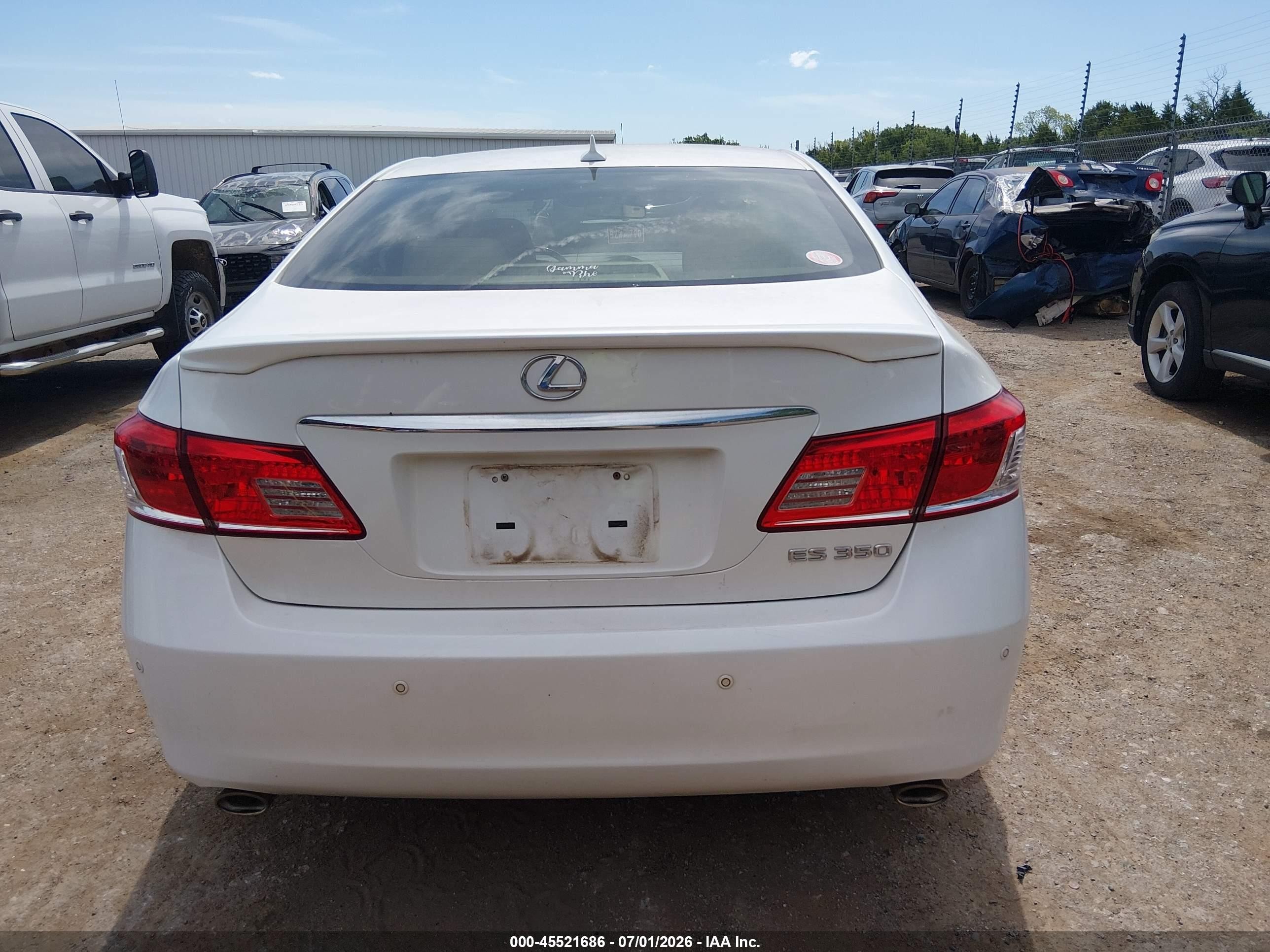 2012 Lexus Es 350   White vin: JTHBK1EG4C2484891