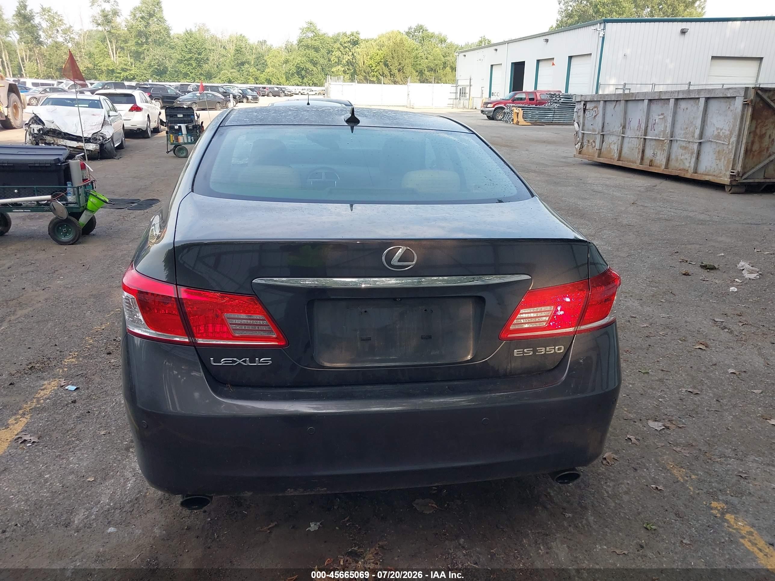 2010 Lexus Es 350   Black vin: JTHBK1EG5A2373537
