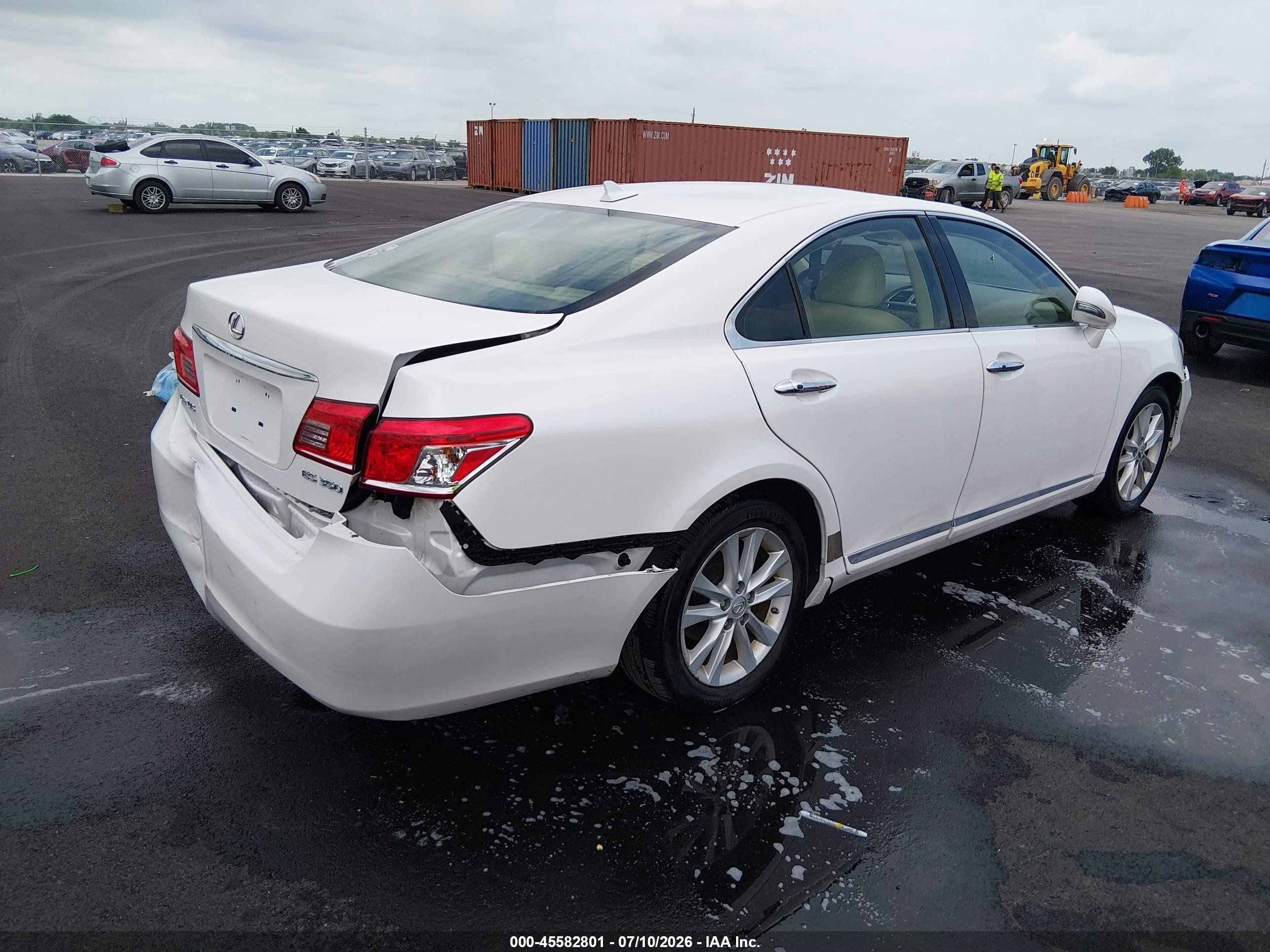 2010 Lexus Es 350   White vin: JTHBK1EG5A2396347