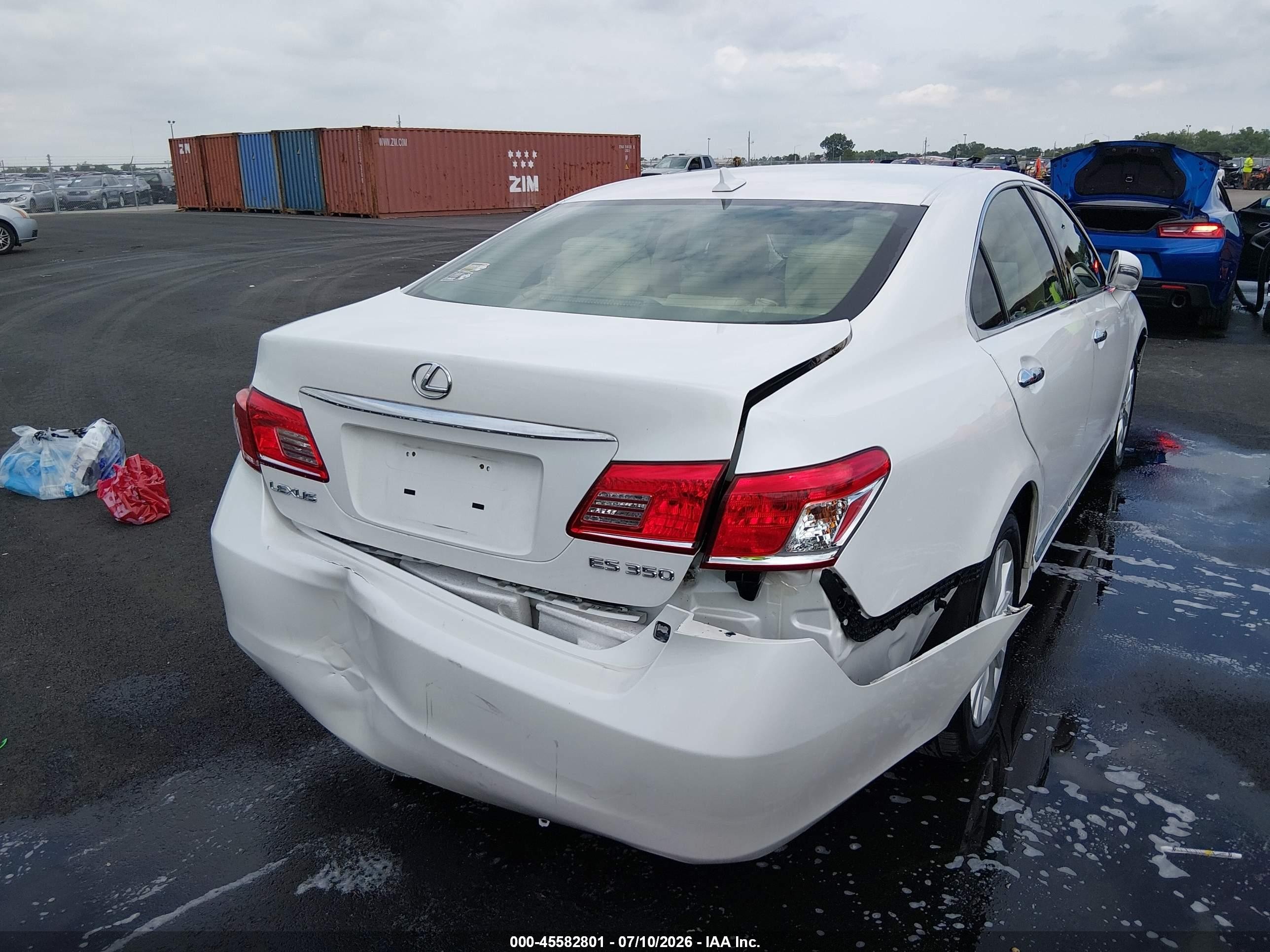 2010 Lexus Es 350   White vin: JTHBK1EG5A2396347
