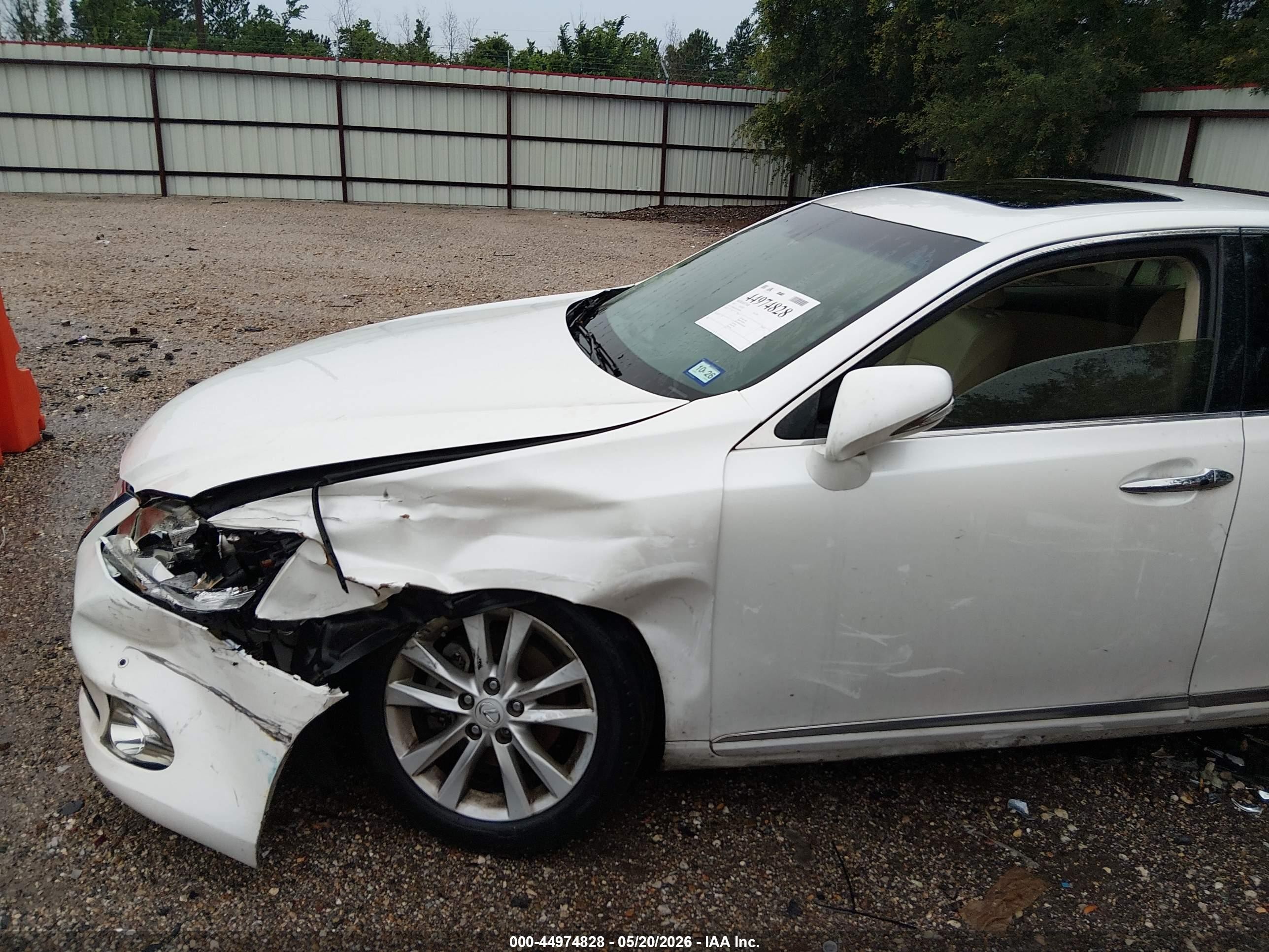 2012 Lexus Es 350   White vin: JTHBK1EG5C2502458