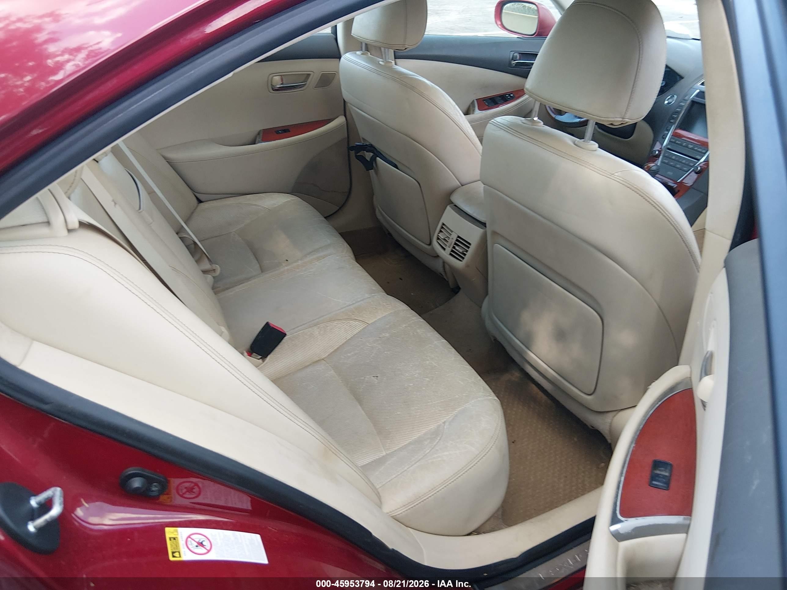 2011 Lexus Es 350   Burgundy vin: JTHBK1EG6B2433696