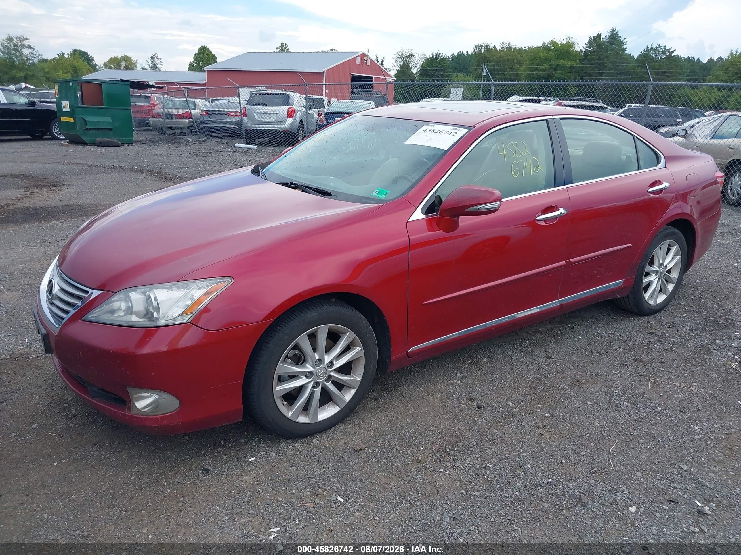 2010 Lexus Es 350   Red vin: JTHBK1EG7A2412466