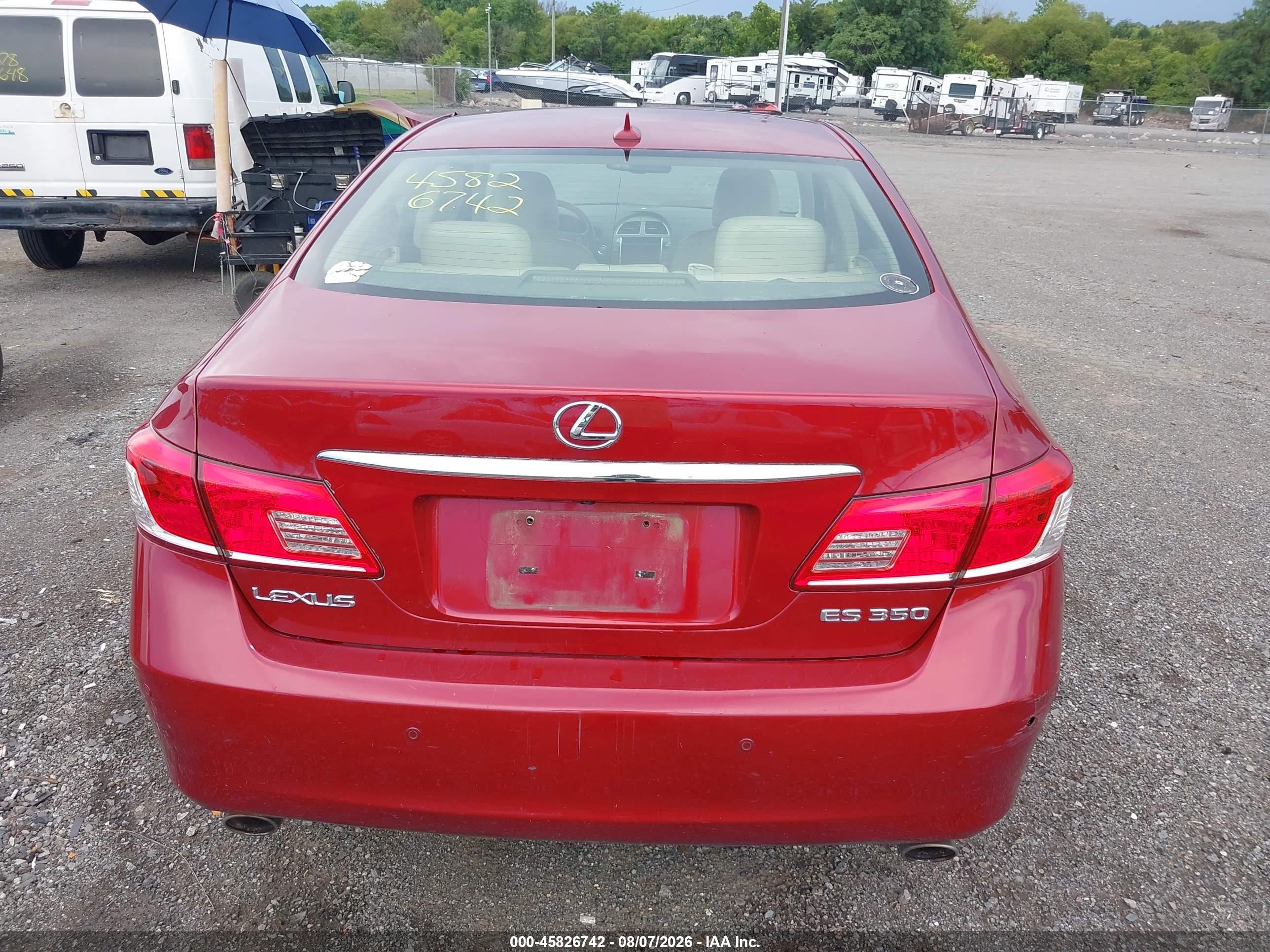 2010 Lexus Es 350   Red vin: JTHBK1EG7A2412466