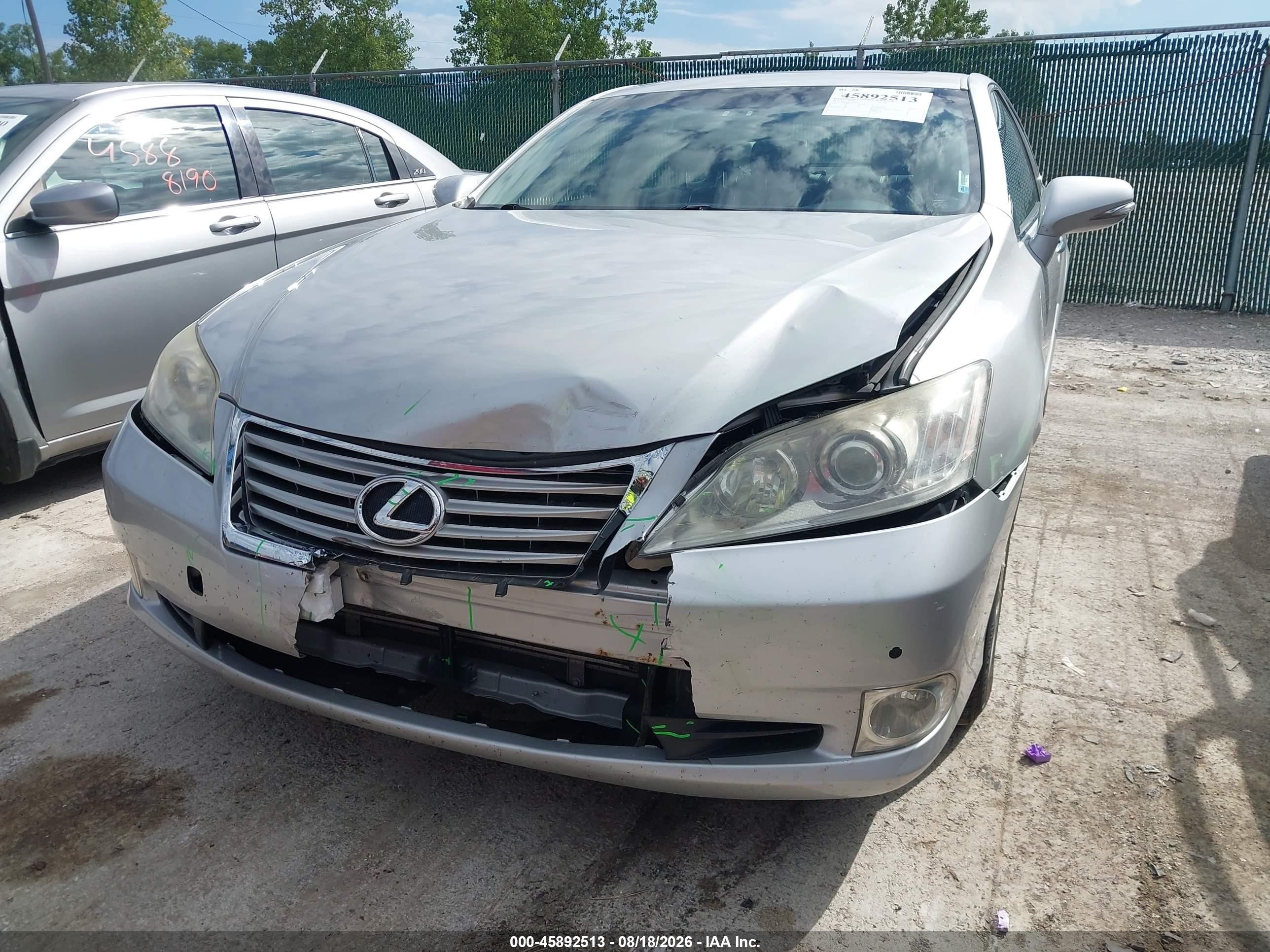 2012 Lexus Es 350   Silver vin: JTHBK1EG7C2477420