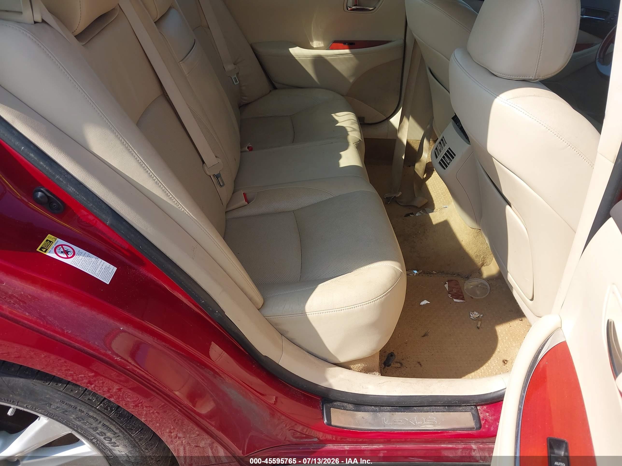 2012 Lexus Es 350   Красный vin: JTHBK1EG7C2478292