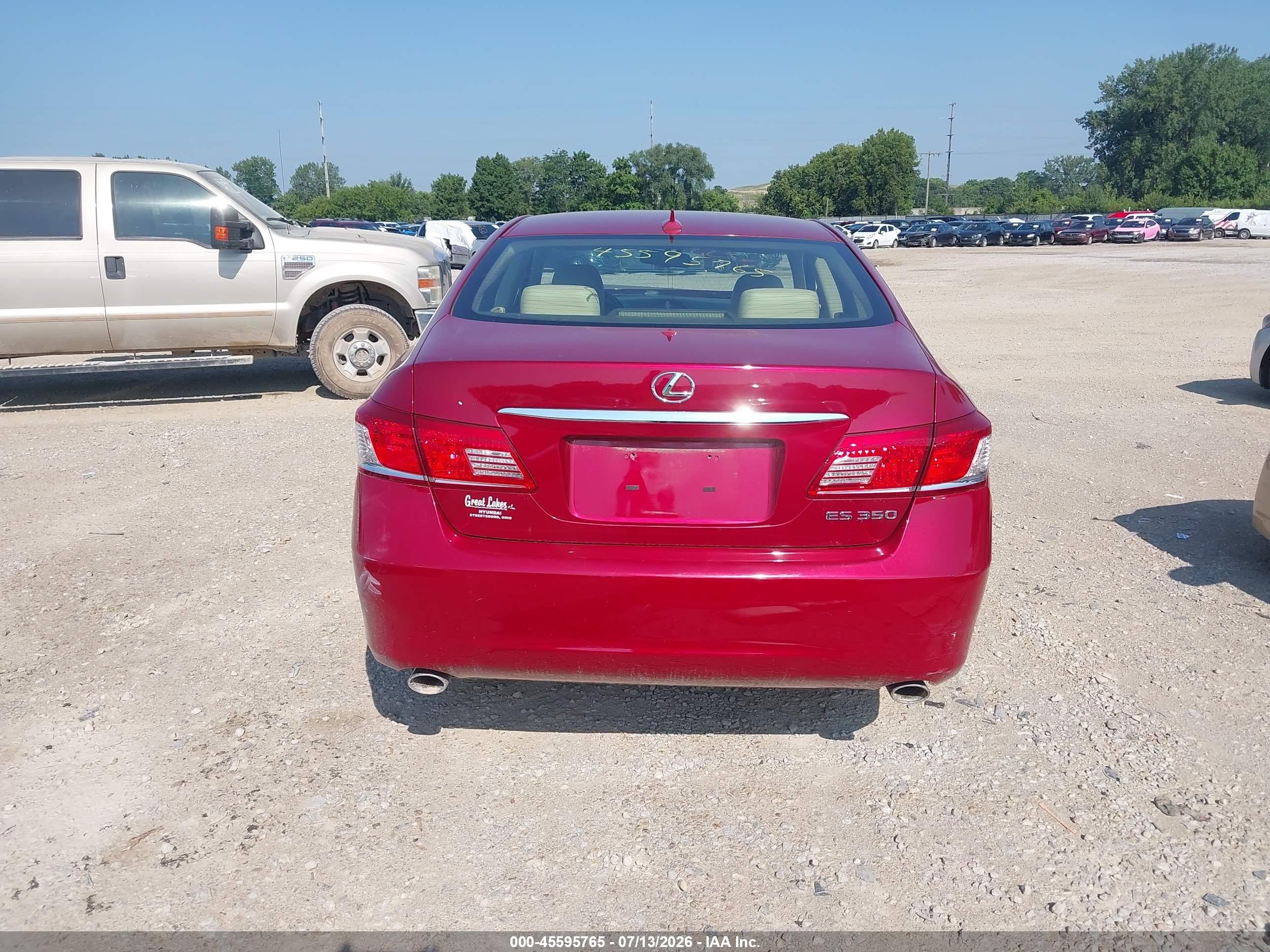 2012 Lexus Es 350   Красный vin: JTHBK1EG7C2478292