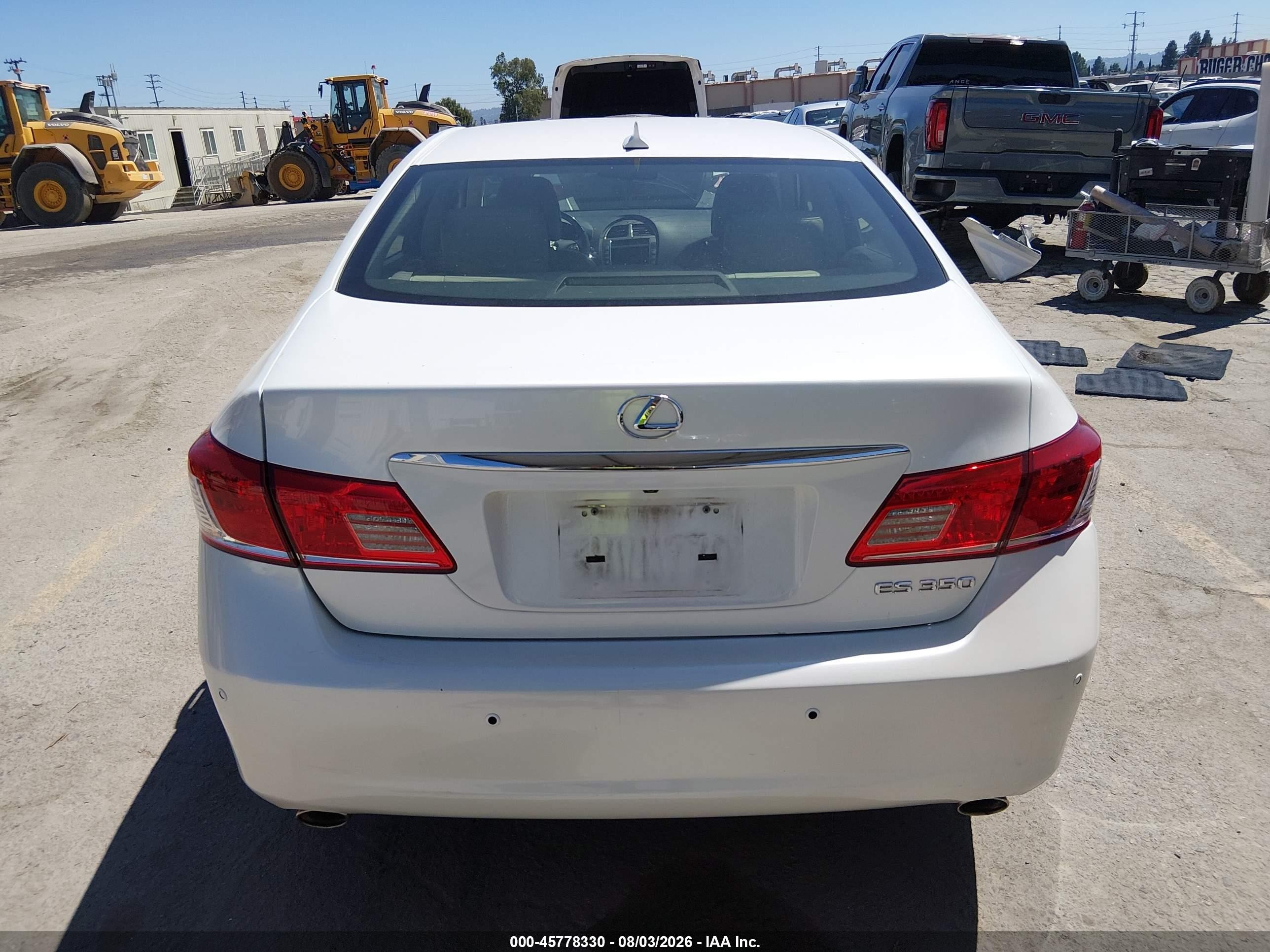 2012 Lexus Es 350   White vin: JTHBK1EG7C2510965