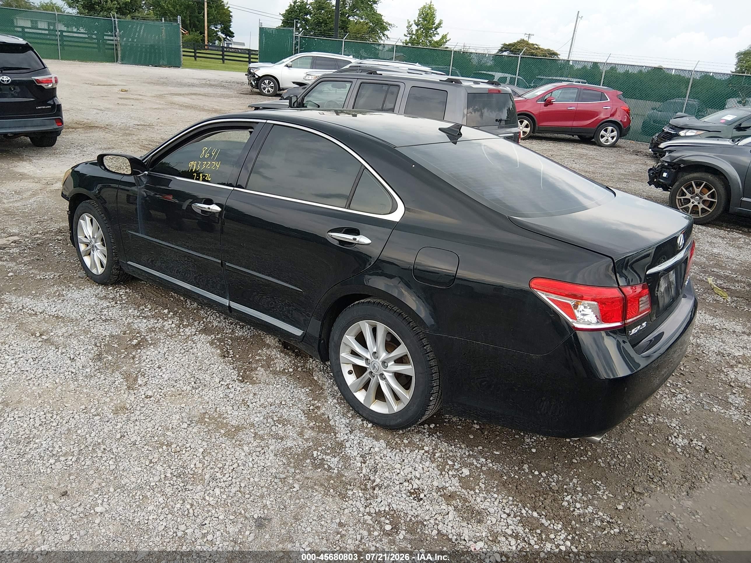2010 Lexus Es 350   Black vin: JTHBK1EG8A2368641