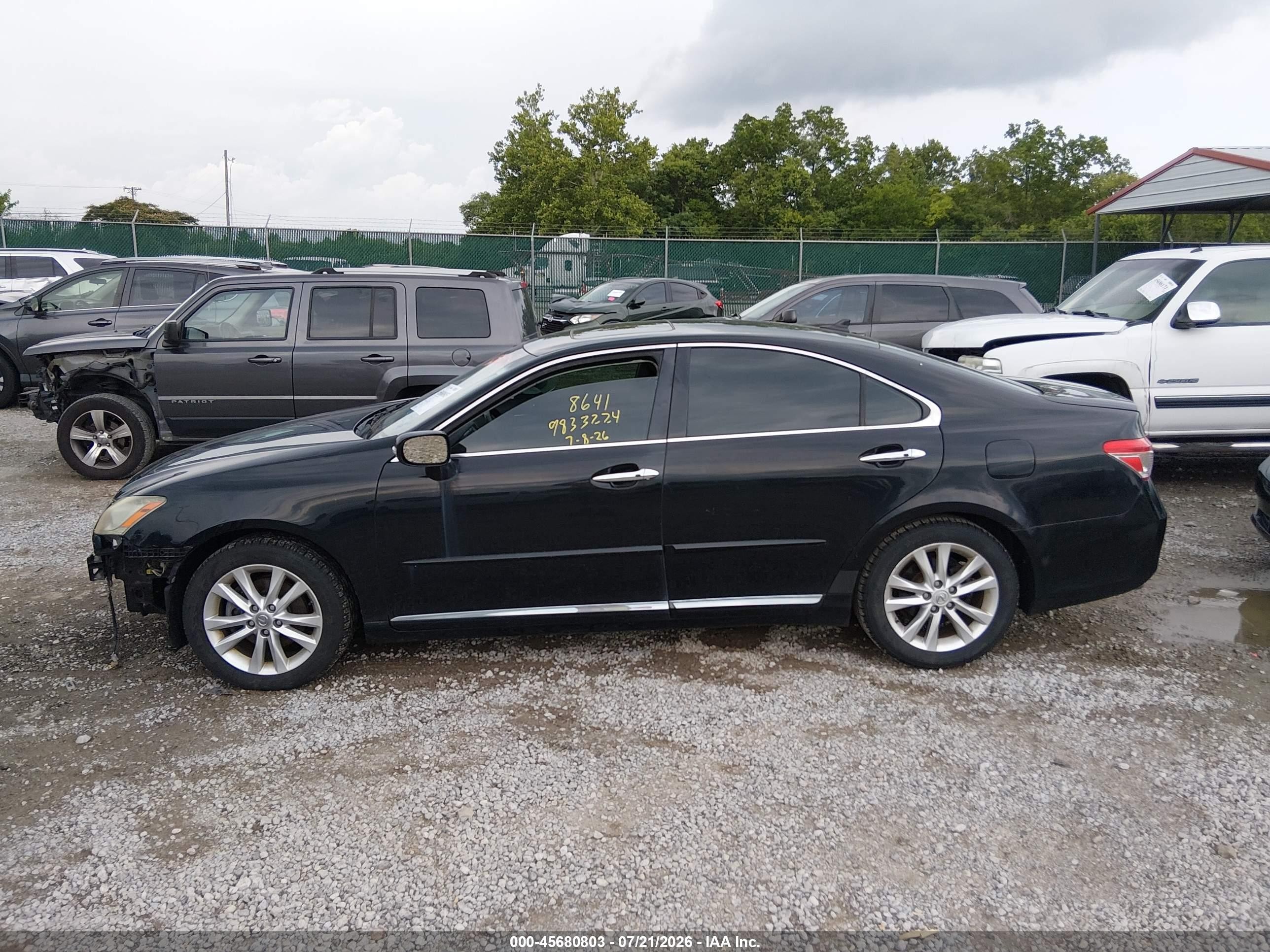 2010 Lexus Es 350   Black vin: JTHBK1EG8A2368641