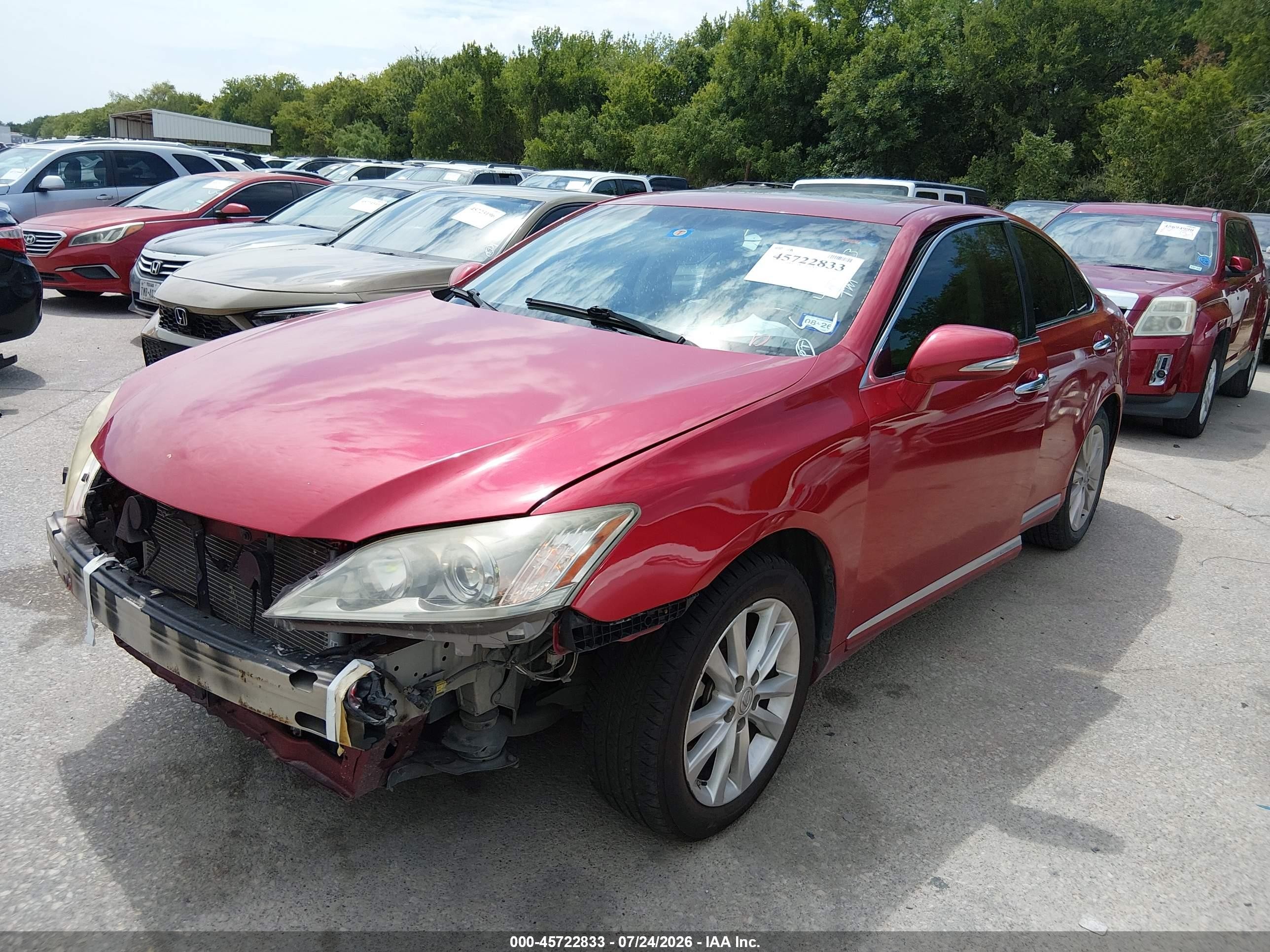 2010 Lexus Es 350   Бордовый vin: JTHBK1EG8A2412489