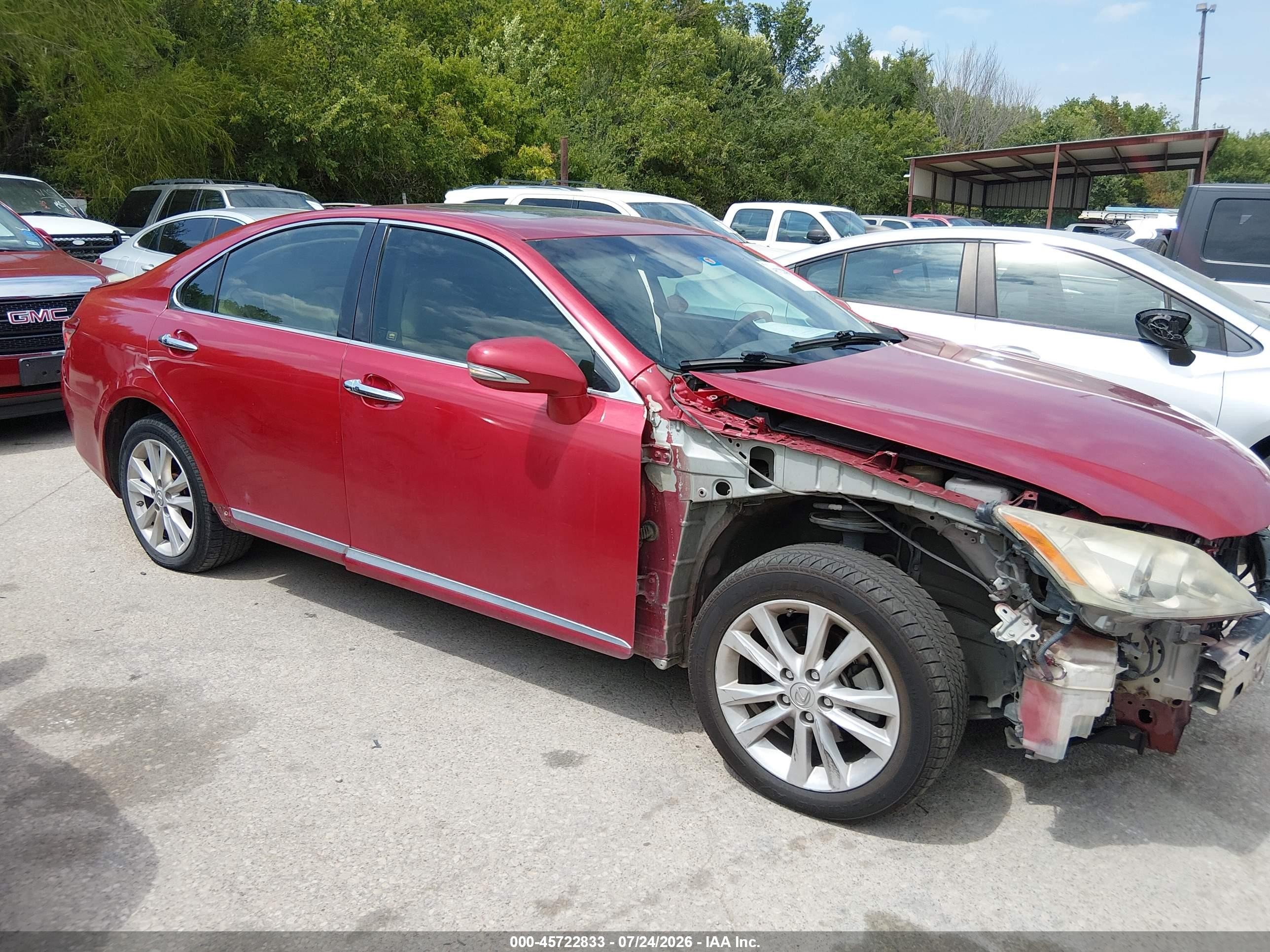 2010 Lexus Es 350   Бордовый vin: JTHBK1EG8A2412489