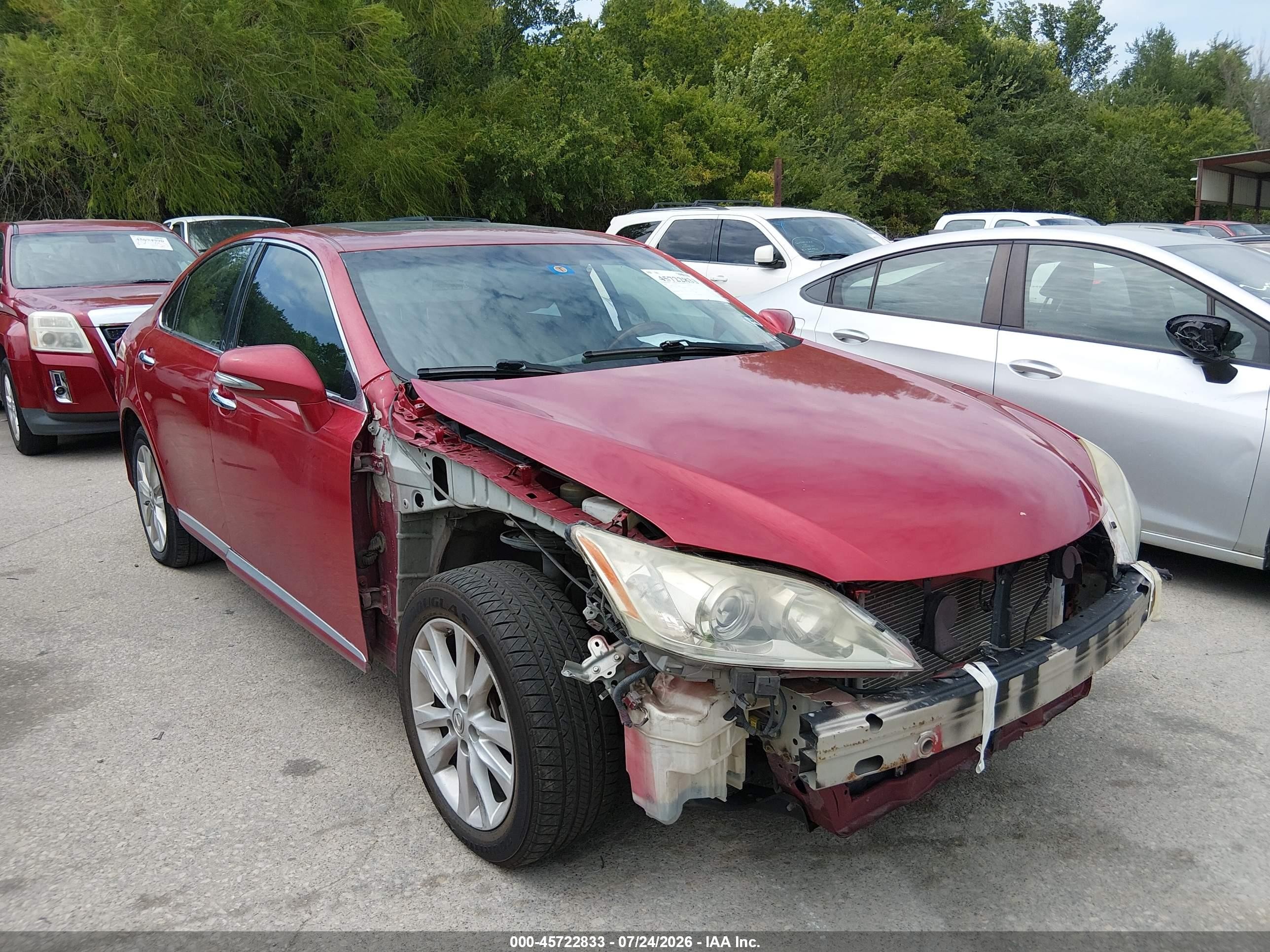 2010 Lexus Es 350   Бордовый vin: JTHBK1EG8A2412489
