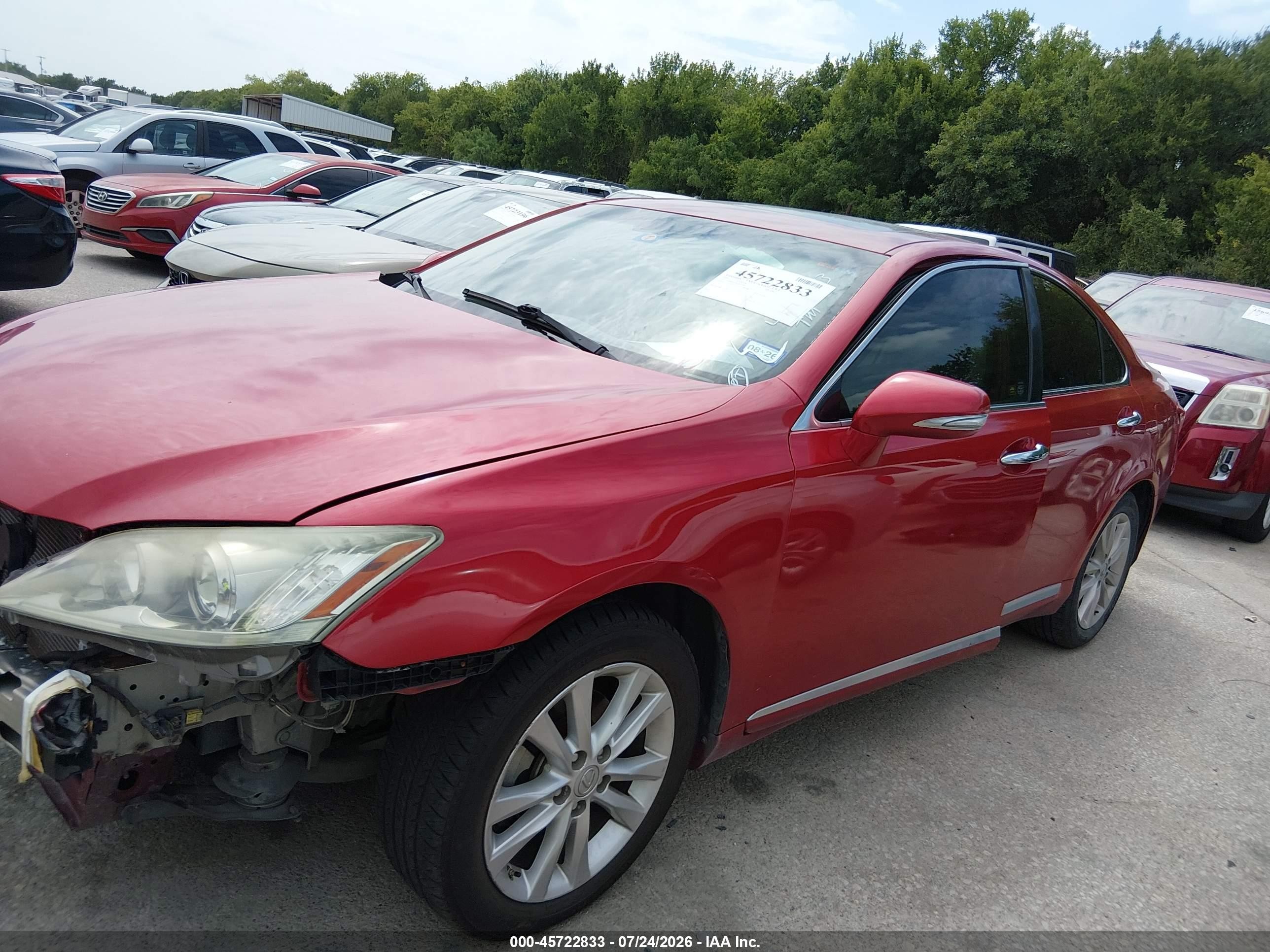 2010 Lexus Es 350   Бордовый vin: JTHBK1EG8A2412489