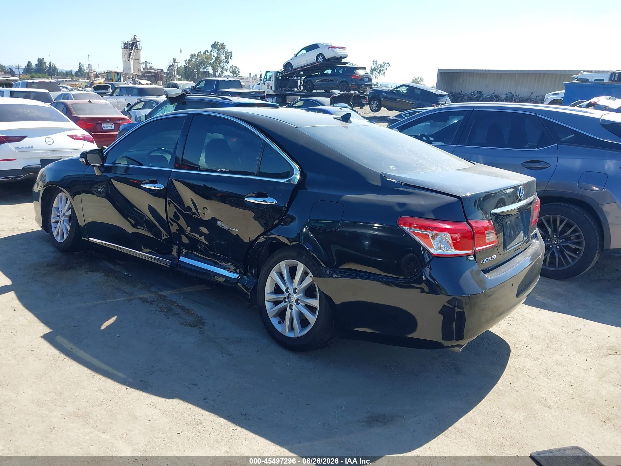2011 Lexus Es 350   Black vin: JTHBK1EG8B2444358