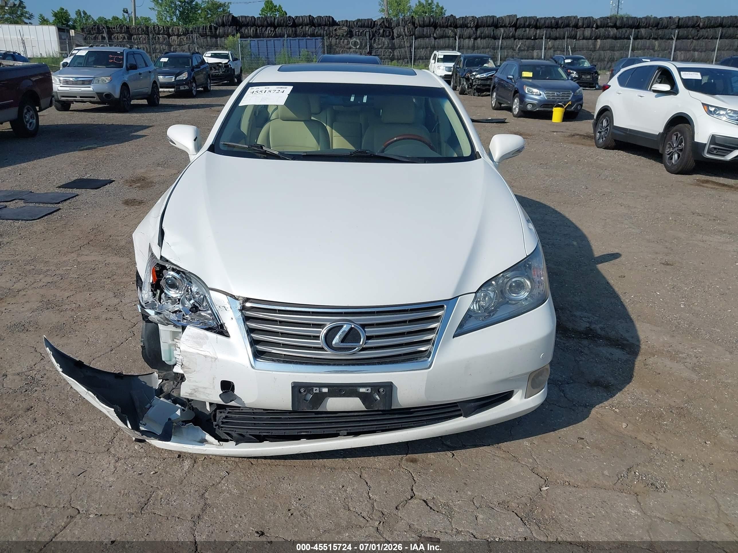2012 Lexus Es 350   White vin: JTHBK1EG8C2475479