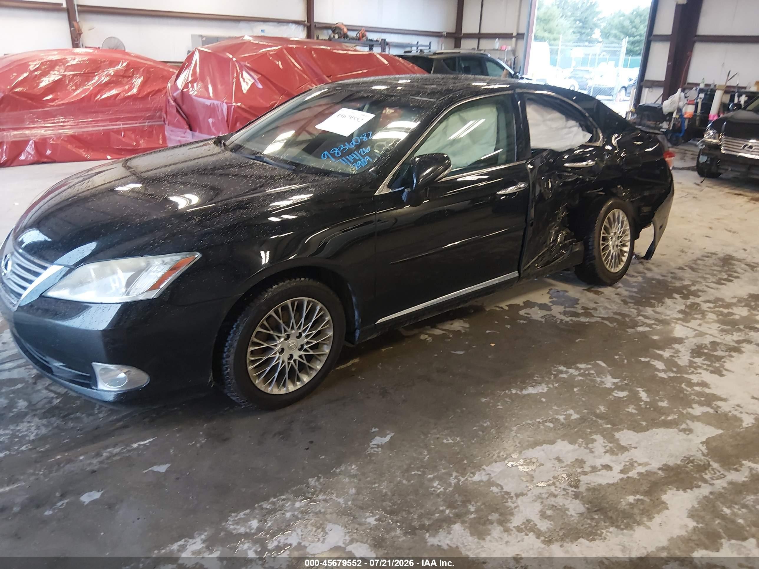 2011 Lexus Es 350   Black vin: JTHBK1EG9B2442909