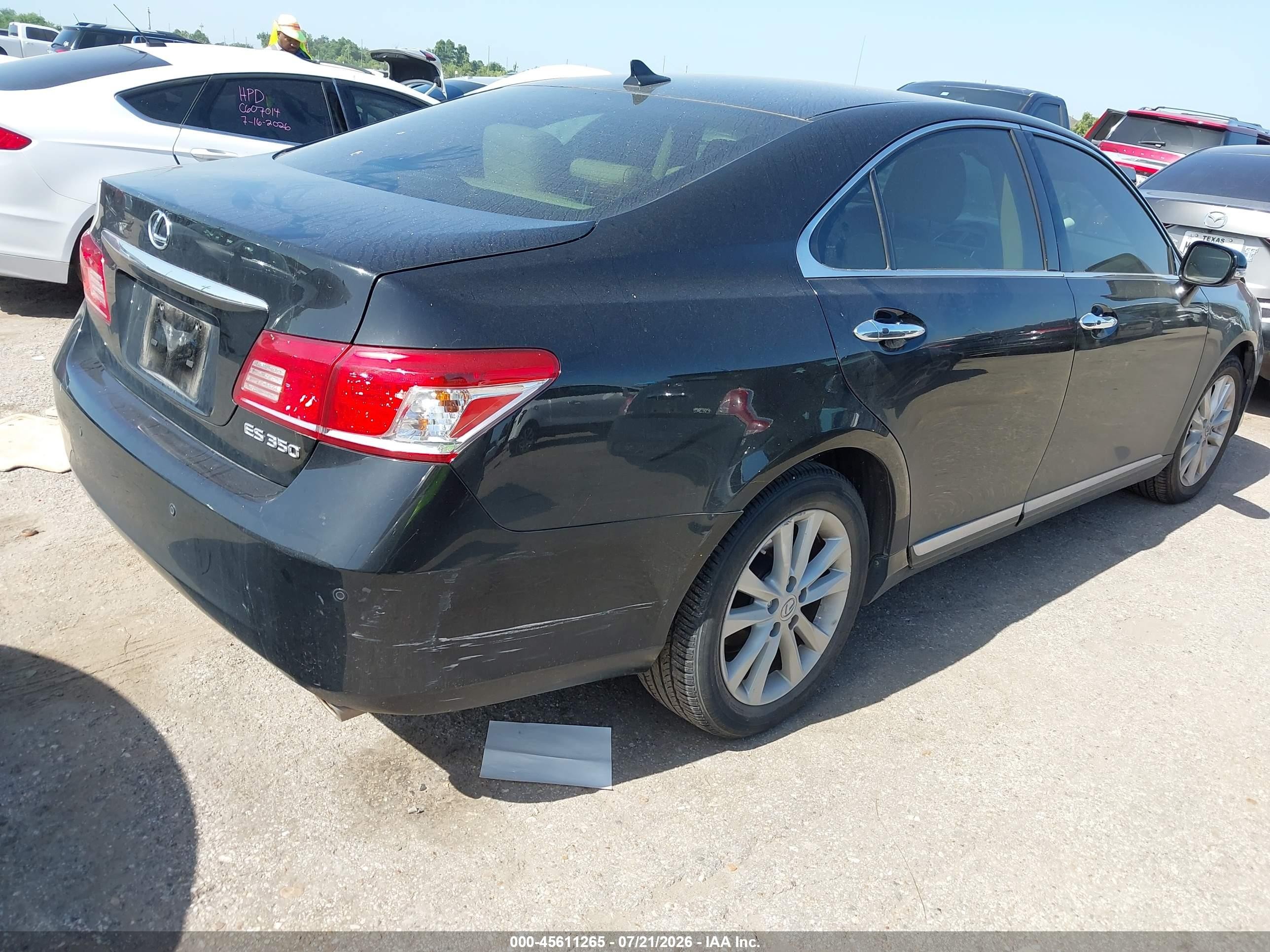 2012 Lexus Es 350   Black vin: JTHBK1EGXC2511804