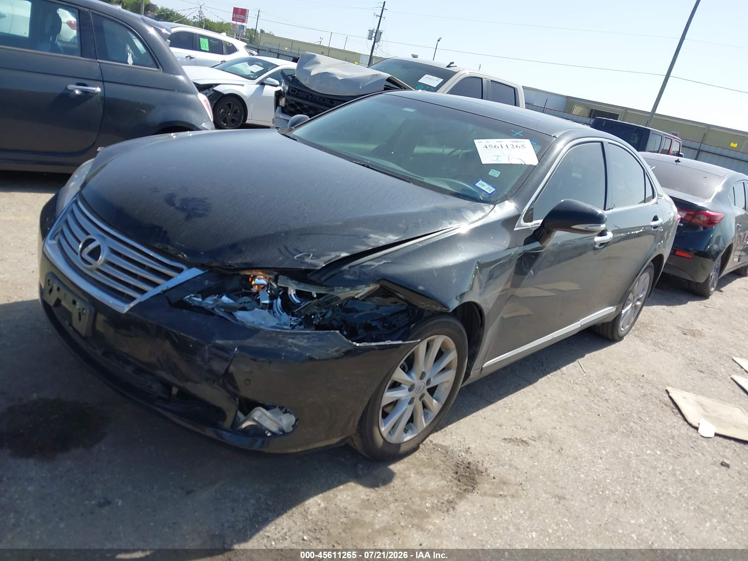 2012 Lexus Es 350   Black vin: JTHBK1EGXC2511804
