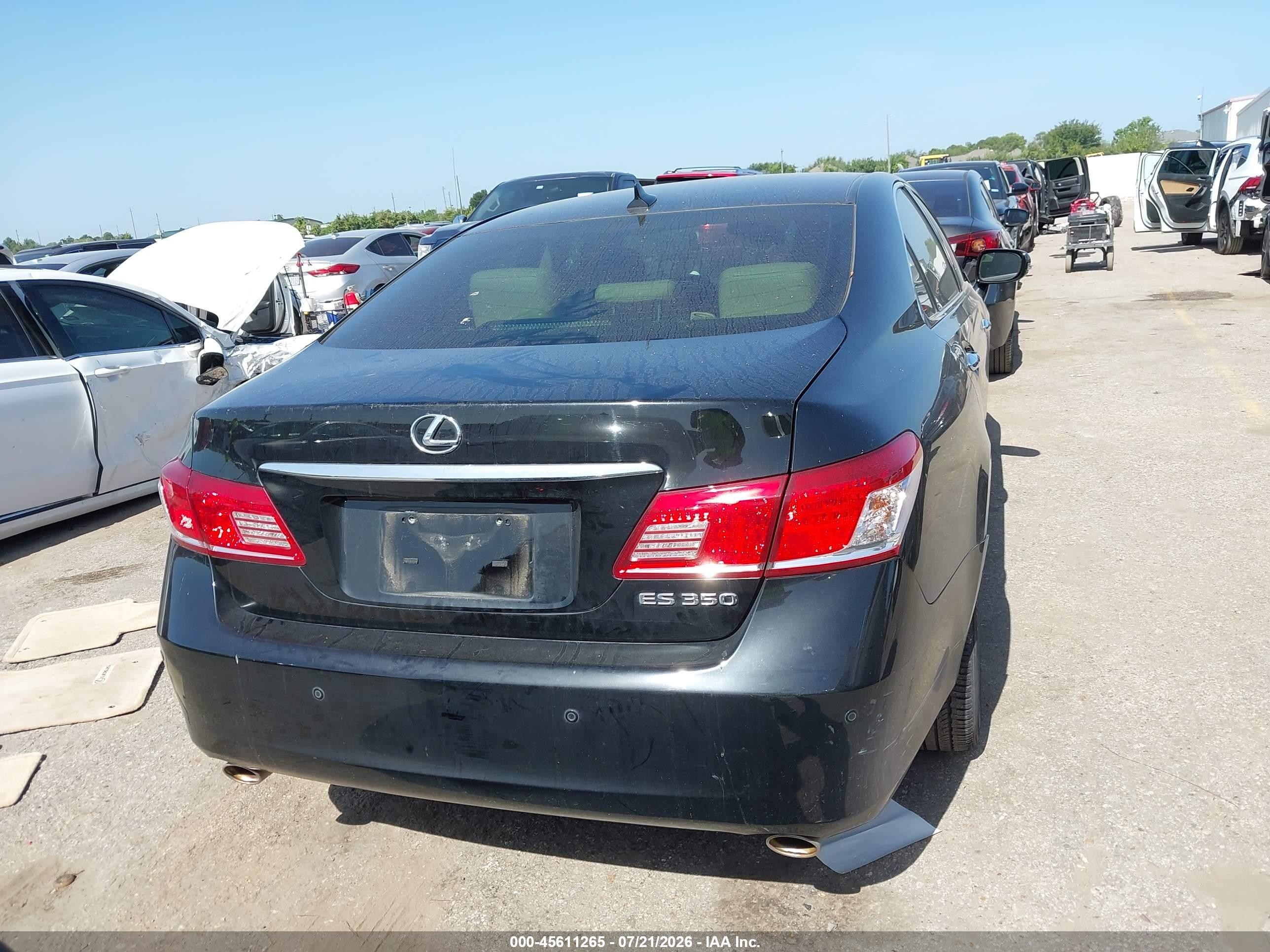 2012 Lexus Es 350   Black vin: JTHBK1EGXC2511804