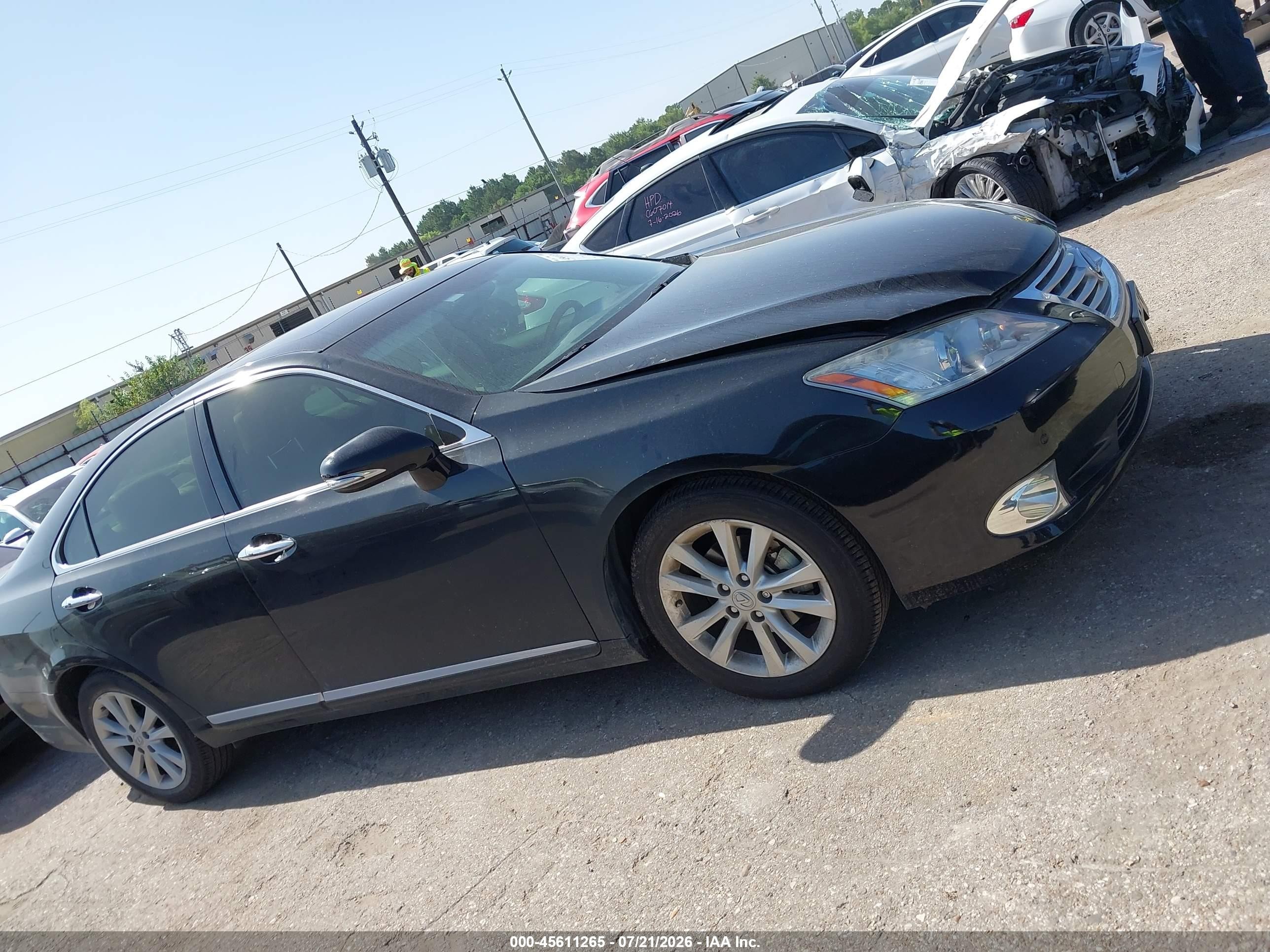 2012 Lexus Es 350   Black vin: JTHBK1EGXC2511804
