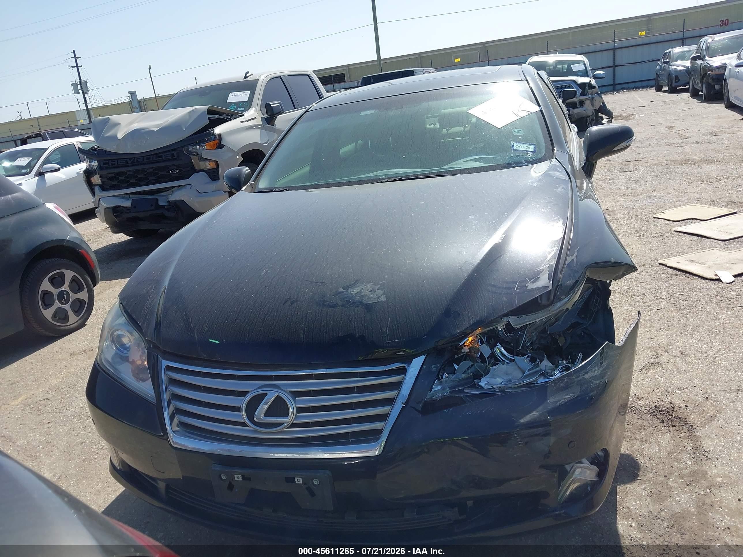 2012 Lexus Es 350   Black vin: JTHBK1EGXC2511804