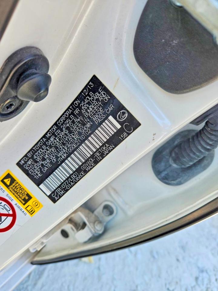 2014 Lexus Es 350 White vin: JTHBK1GG0E2110102